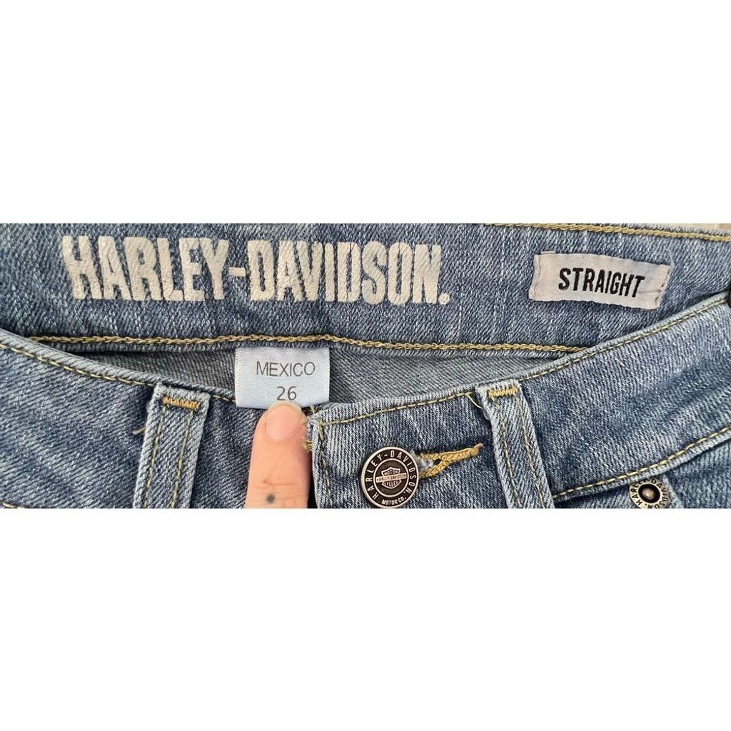 Harley Davidson Harley Davidson Straight Leg Midrise Medium Wash Denim Jeans Size 26" / US 2 / IT 38 - 2 Thumbnail
