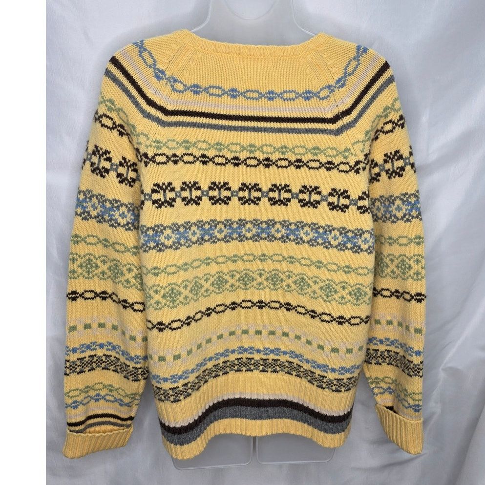 Old Navy Old Navy 100% Lambswool Fair Isle Knit V Neck Sweater Size XL / US 12-14 / IT 48-50 - 2 Thumbnail