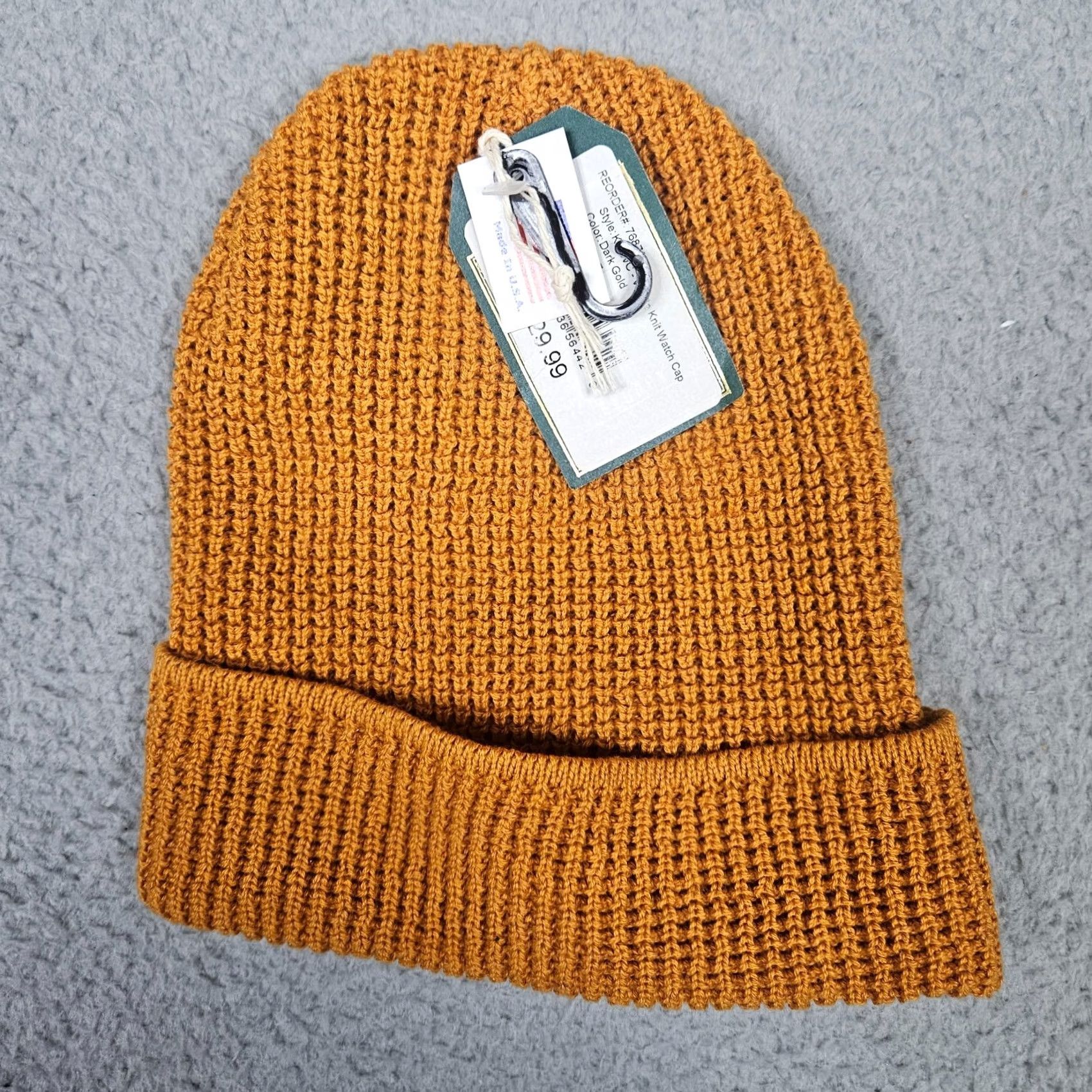 Swatch Legacy92 Waffle Knit Watch Cap Dark Gold Unisex Adult Hat One Size NEW Size ONE SIZE - 2 Thumbnail