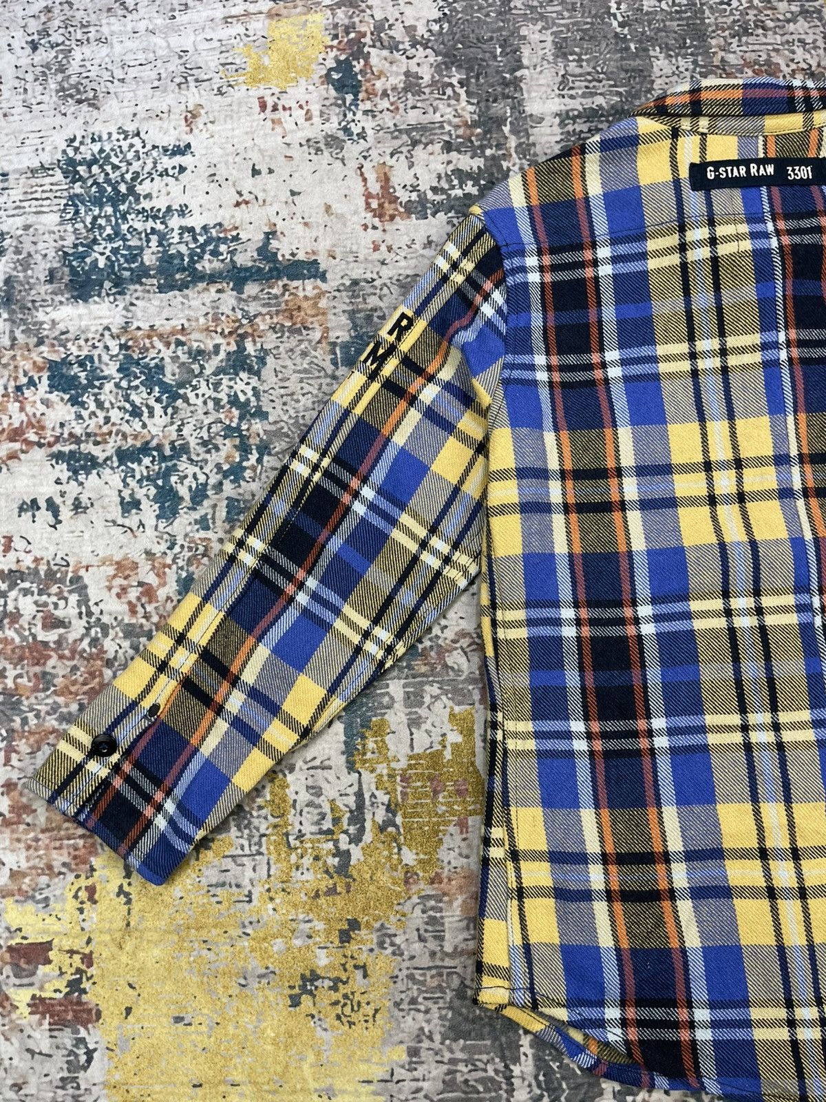 G-Star G-Star Raw Blue Yellow Plaid Quarter Sleeve Flannel Shirt Size S / US 4 / IT 40 - 4 Thumbnail