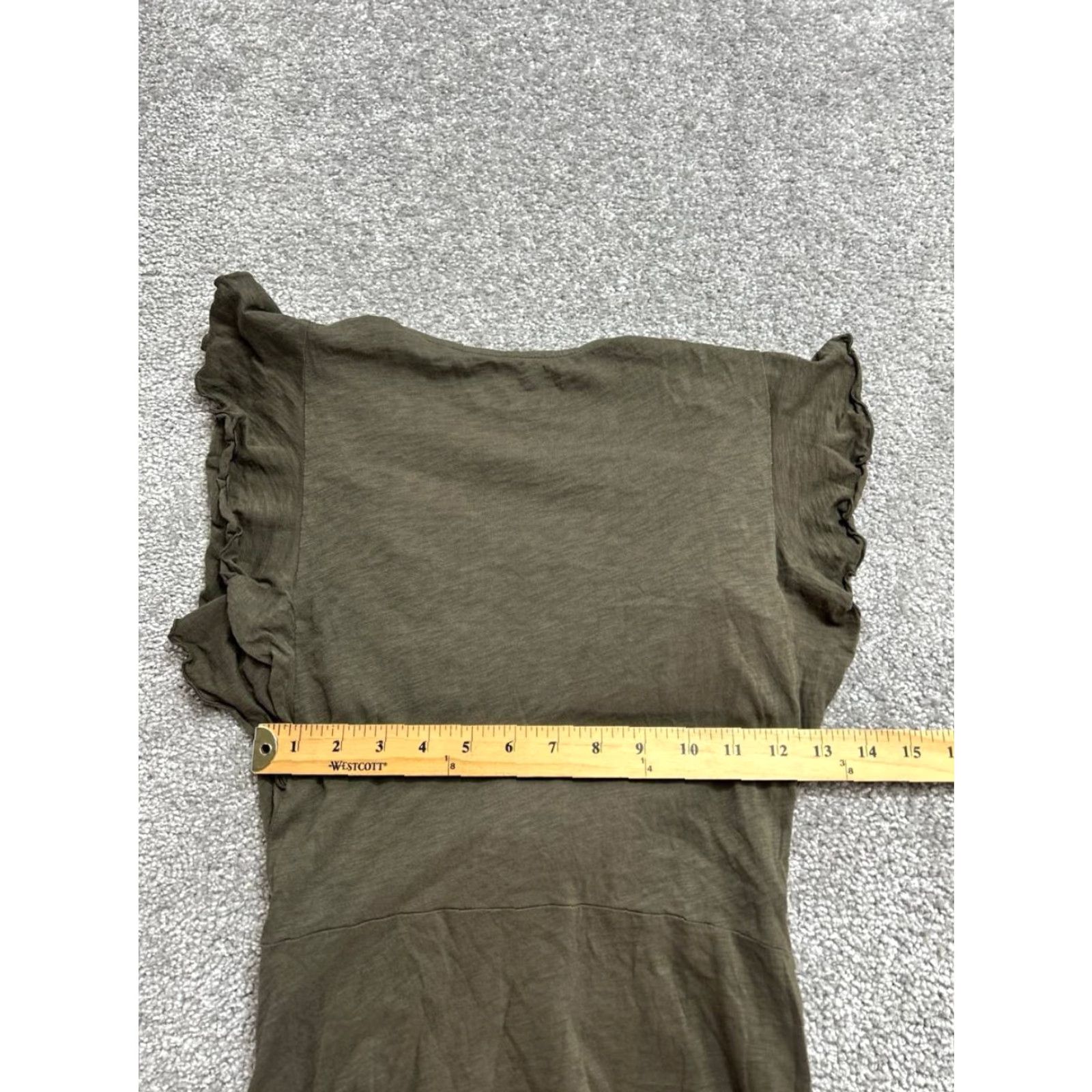 Velvet Velvet by Graham & Spencer Womens XXS Olive Green Cotton Wrap Knit Shirt Size XXS / US 00 / IT 34 - 7 Thumbnail