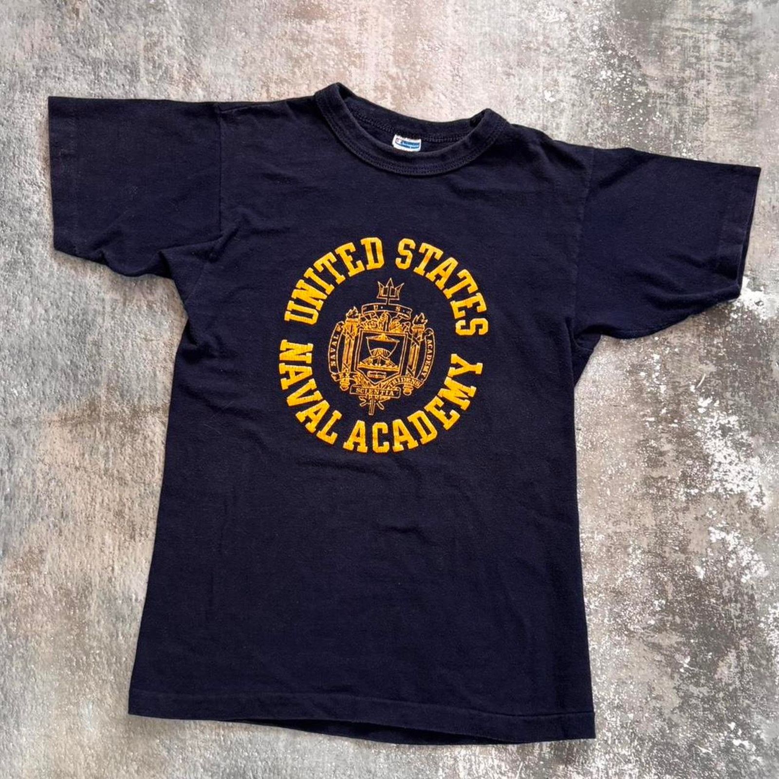 Champion × Vintage Vintage 70s USNA T Shirt. Navy Blue Bar Champion Size S Size US S / EU 44-46 / 1 - 1 Thumbnail