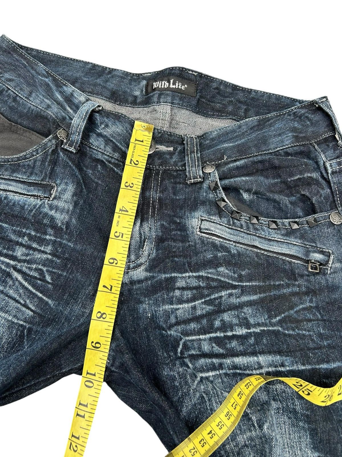 If Six Was Nine SKULL BONES WILD LIFE STUDDED CLAWMARK DISTRESSED DENIM☠️ Size US 32 / EU 48 - 15 Thumbnail