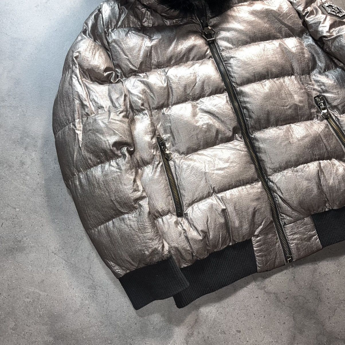 Philipp Plein Vintage Philipp Plein Silver Zip Fur Bomber Puffer Jacket Size US M / EU 48-50 / 2 - 3 Thumbnail