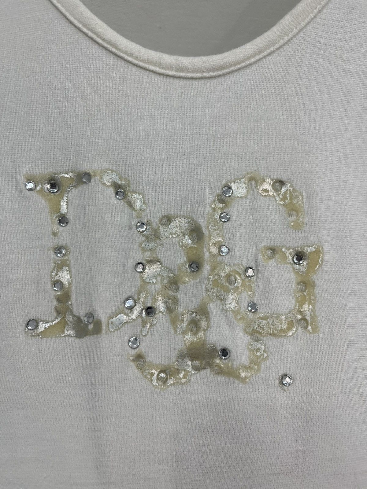 Dolce & Gabbana Vintage Dolce & Gabbana Y2K Crystals Cotton Tank Top Tee Size M / US 6-8 / IT 42-44 - 4 Thumbnail
