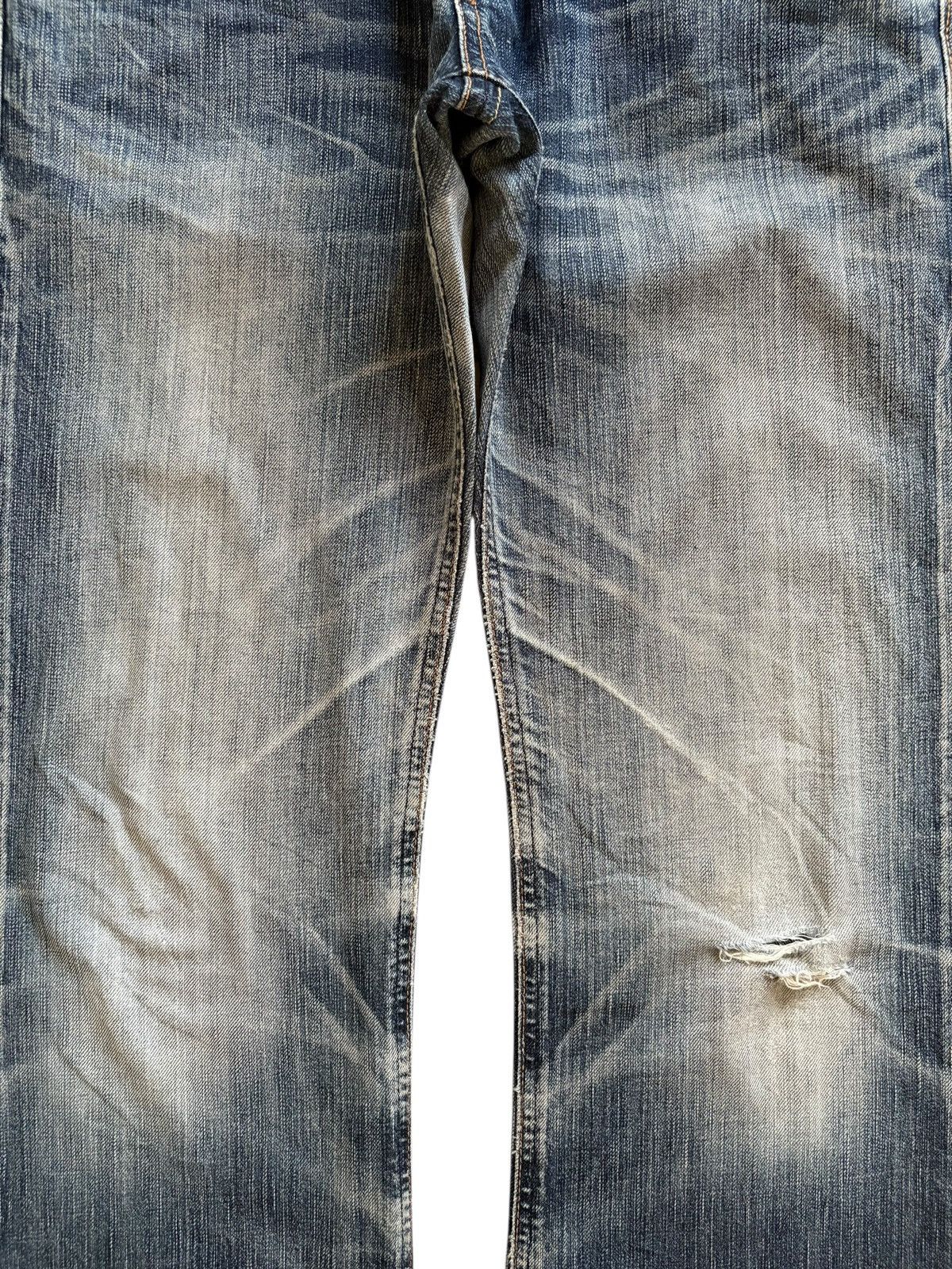 Edwin Vintage Edwin Blue Trip Faded Mud Wash Distress Flare Jeans Size US 34 / EU 50 - 5 Thumbnail