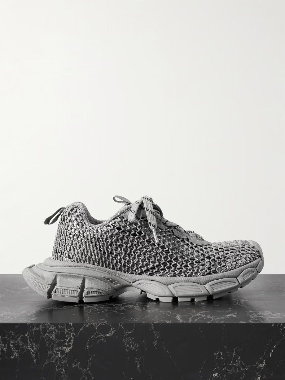 Balenciaga o1bcso1str0126 3XL Mesh Fishnet Sneakers in Grey Size US 9 / EU 42 - 1 Thumbnail