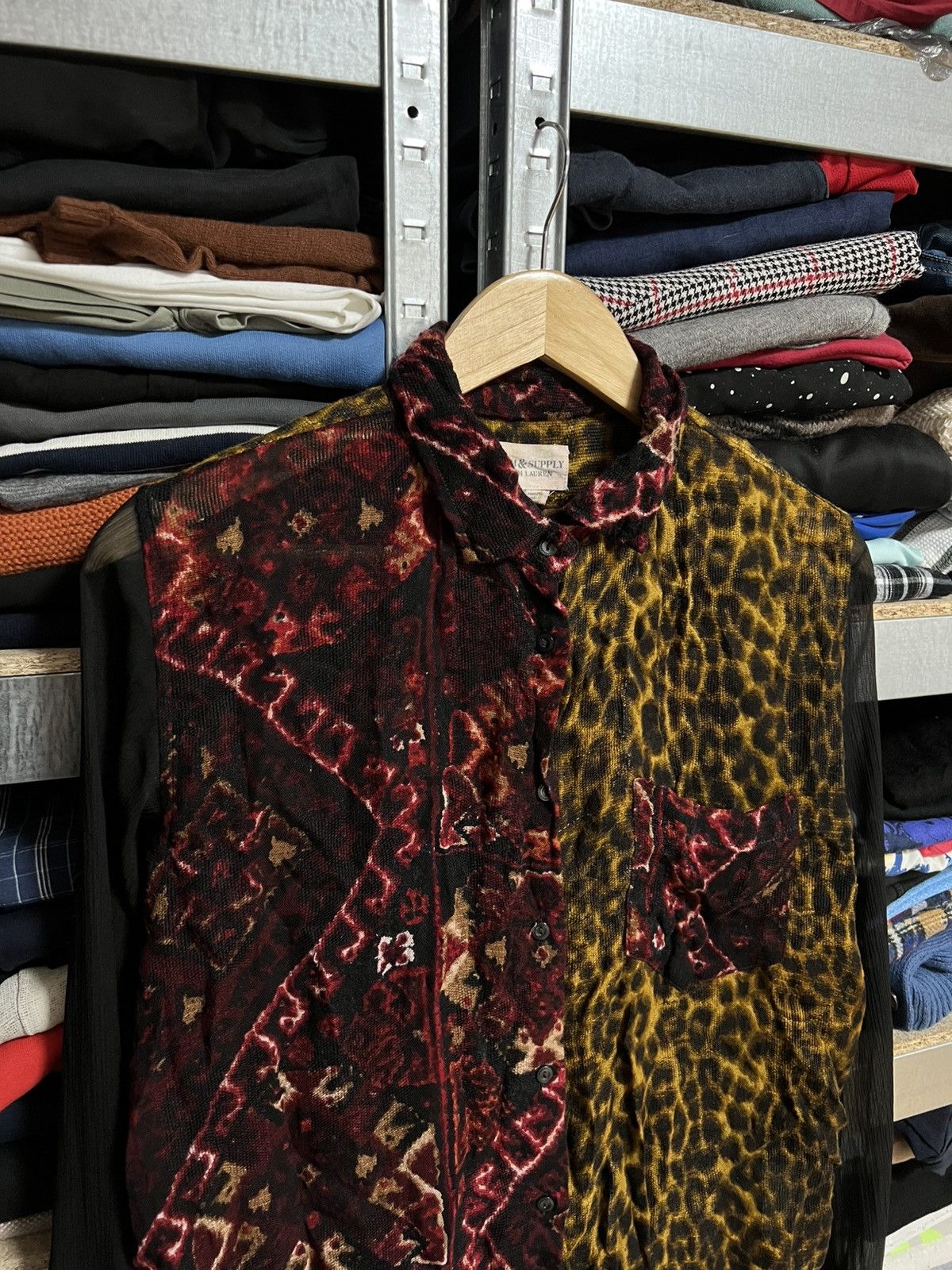 Denim & Supply Ralph Lauren Denim&Supply Ralph Laurent Leopard Print Mesh Button Shirt Size M / US 6-8 / IT 42-44 - 2 Thumbnail