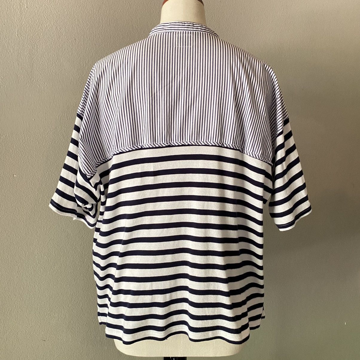 Frapbois FRAPBOIS Striped Mix Band Collar Shirt Size XL / US 12-14 / IT 48-50 - 17 Thumbnail