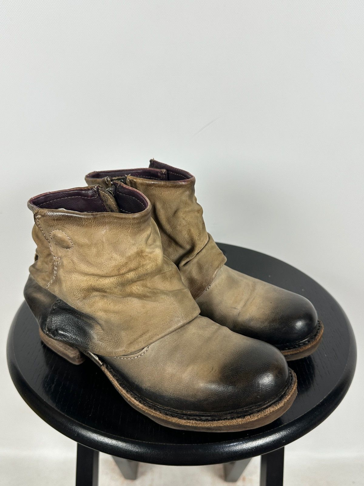 A.S.98 A.S.98. Airstep Distressed Leather Biker Ankle Boots Size US 6 / IT 36 - 7 Thumbnail