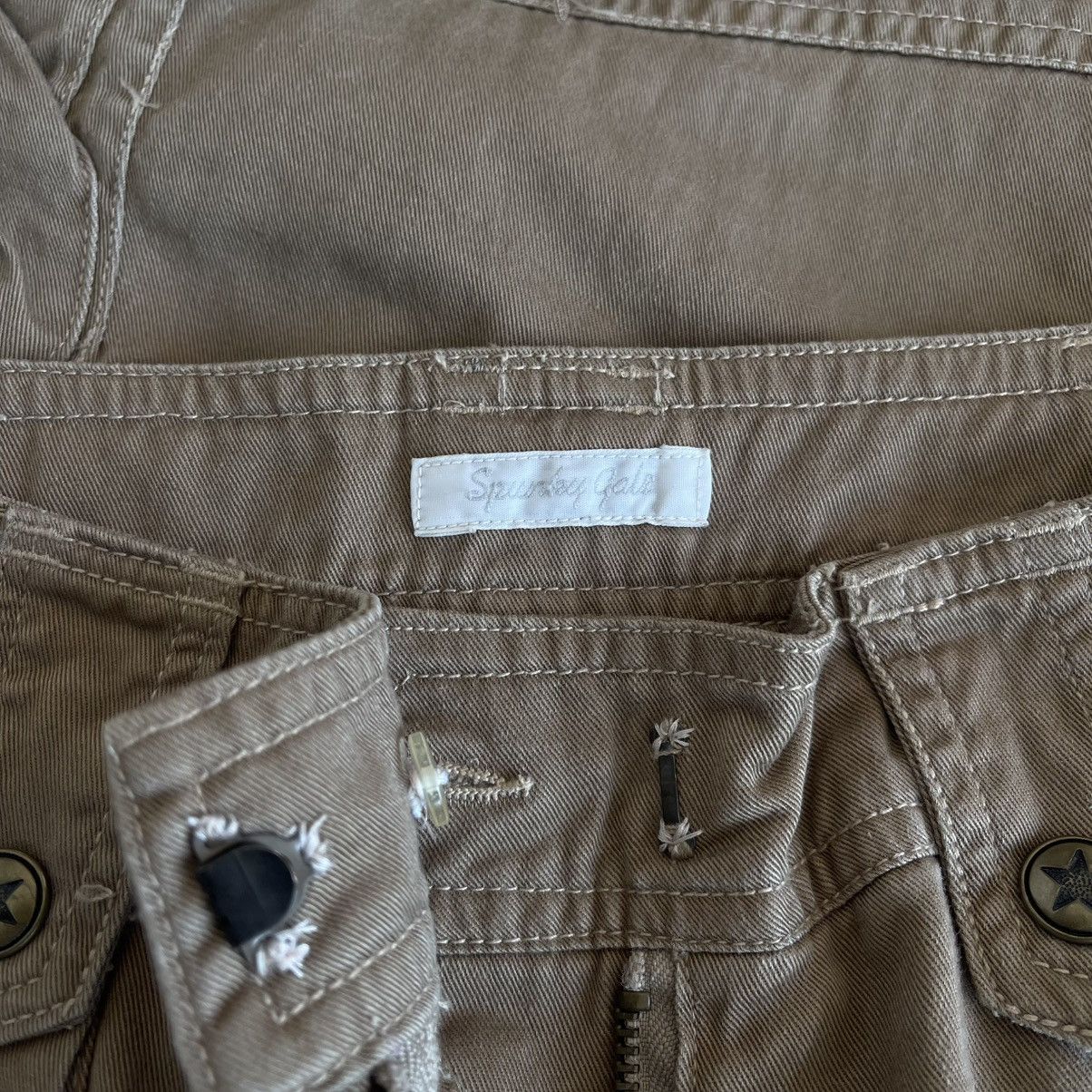 Japanese Brand Spunky Gals 3D Mulch Multi-Pocket Cargo Flare Pants Size US 30 / EU 46 - 7 Thumbnail