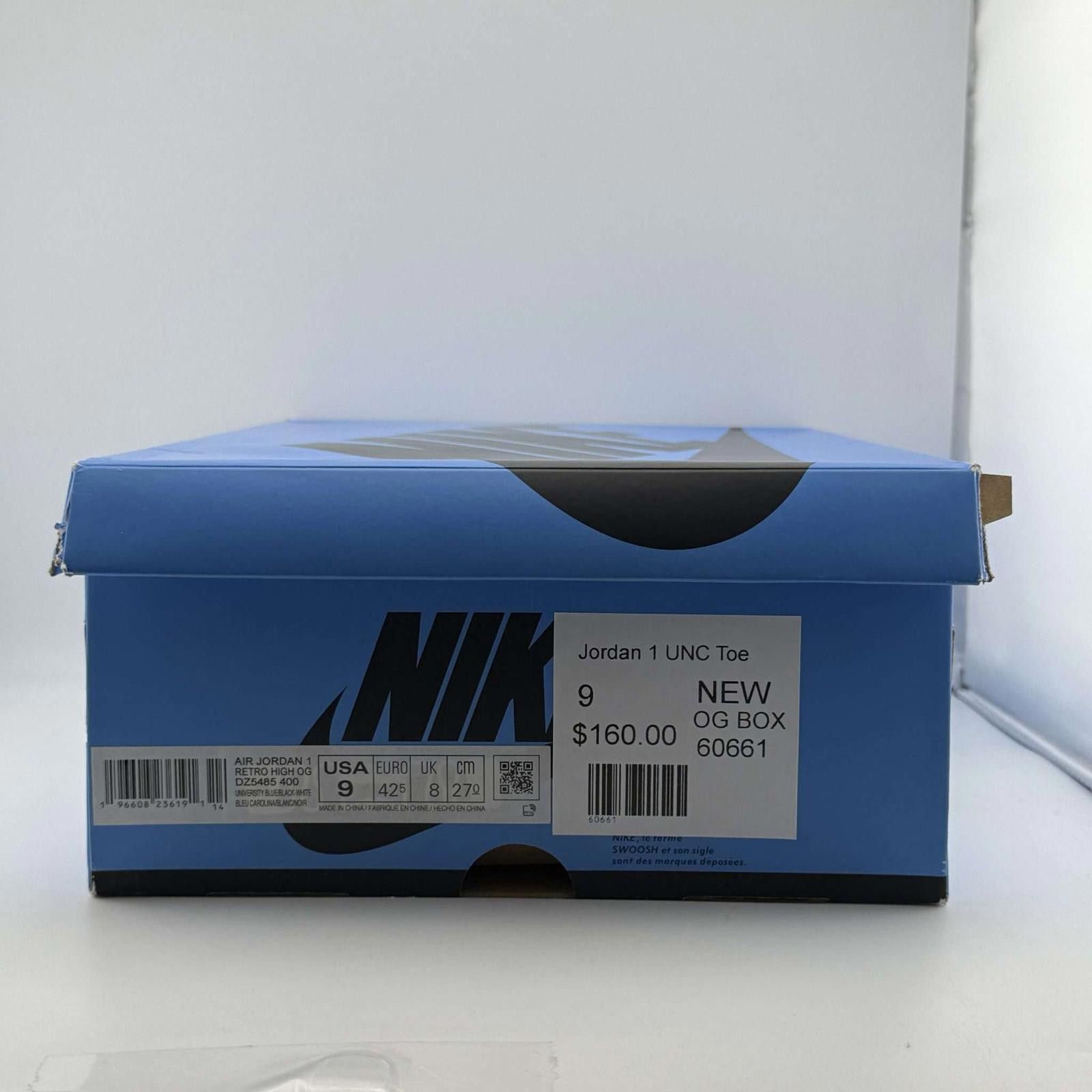Jordan Brand Jordan 1 UNC Toe Sneakers US 9 New with Box DZ5485 400 Size US 9 / EU 42 - 7 Thumbnail