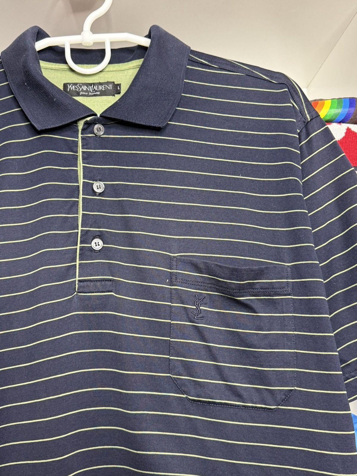 Yves Saint Laurent Vintage YSL YvesSaintLaurent Stripped Polo size l Size US L / EU 52-54 / 3 - 5 Thumbnail