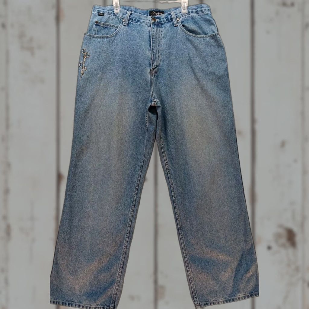 Sean John VINTAGE Sean John Jeans 38x32 Blue Denim Wide-Leg Hip Hop Street Wear Mens Jeans Size US 38 / EU 54 - 1 Thumbnail