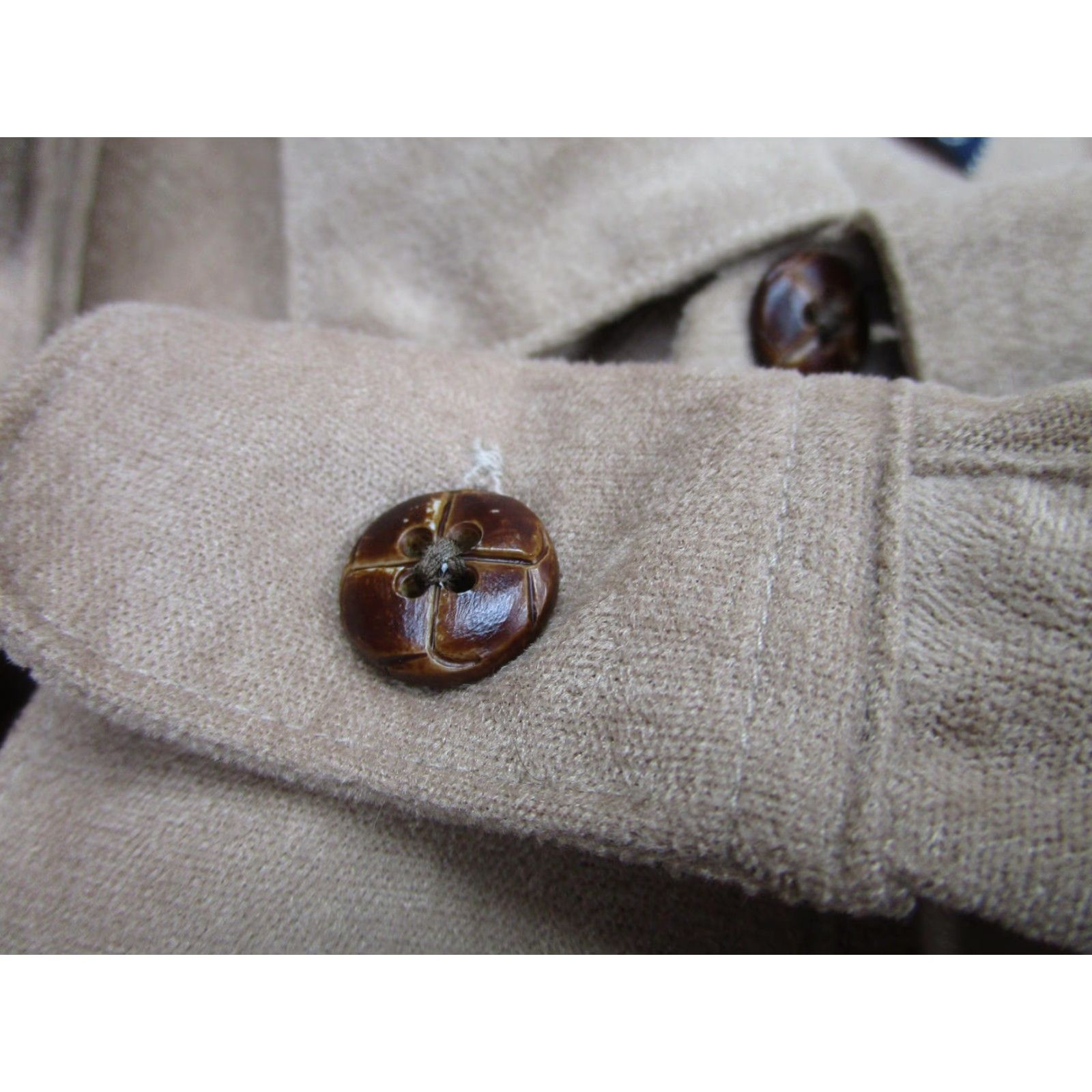 Velvet Damon Shirt Mens XL Beige Velvet Microfiber Suede Feel Vintage 80s Rockabilly Size US XL / EU 56 / 4 - 4 Thumbnail