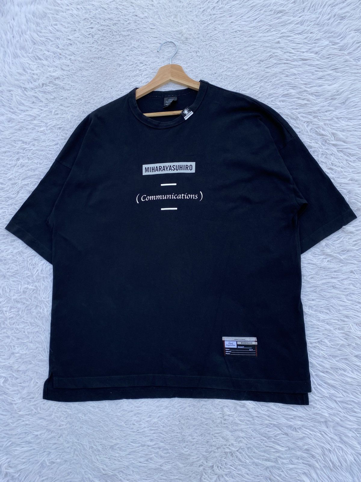 GU × Maison MIHARA YASUHIRO Rare Miharaya Suhiro (Communications) Black Tshirt Size US L / EU 52-54 / 3 - 4 Thumbnail