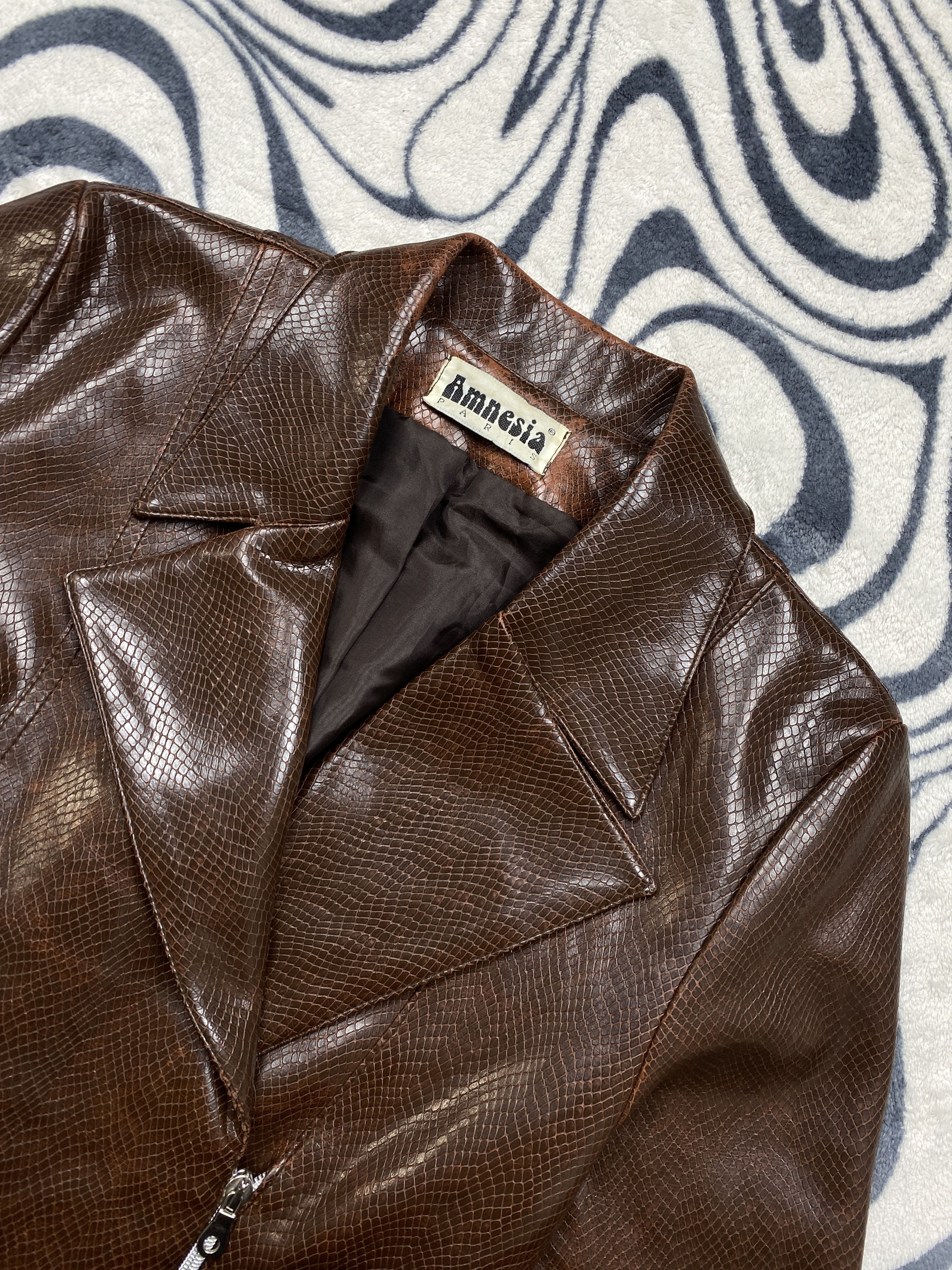 Vintage Amnesia Paris Vintage Eco Leather Jacket Y2K Size S / US 4 / IT 40 - 2 Thumbnail
