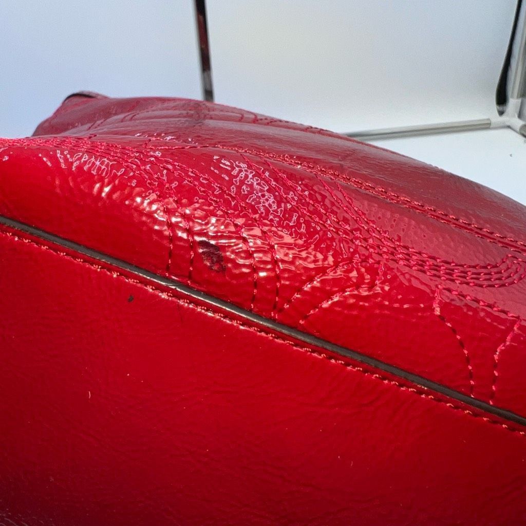 Coach Coach Vintage Red Patent Leather Signature Shoulder Bag (see photos and description) Size ONE SIZE - 9 Thumbnail