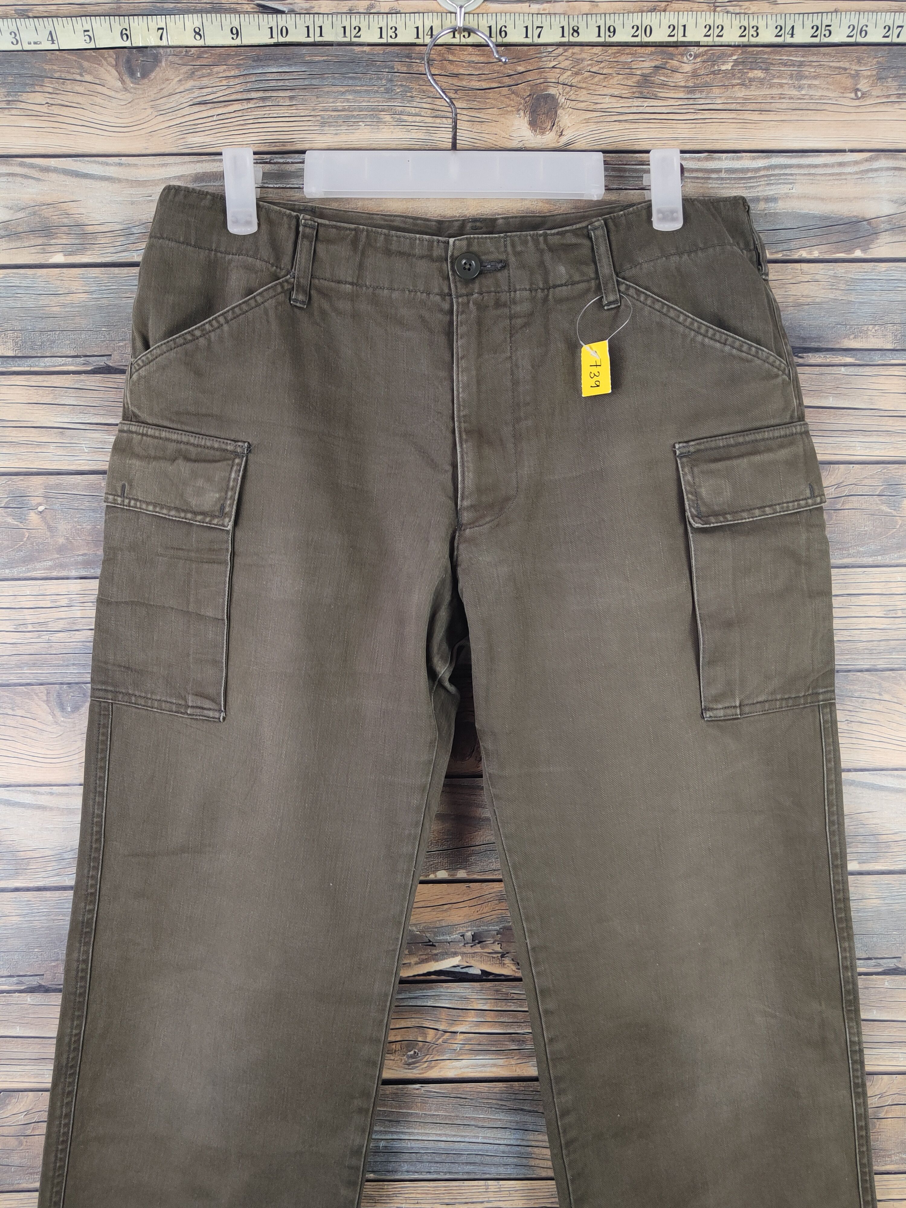 Japanese Brand DLL Tabloid News Olive Multipocket Tactical Cargo Pants #739 Size US 31 - 2 Thumbnail