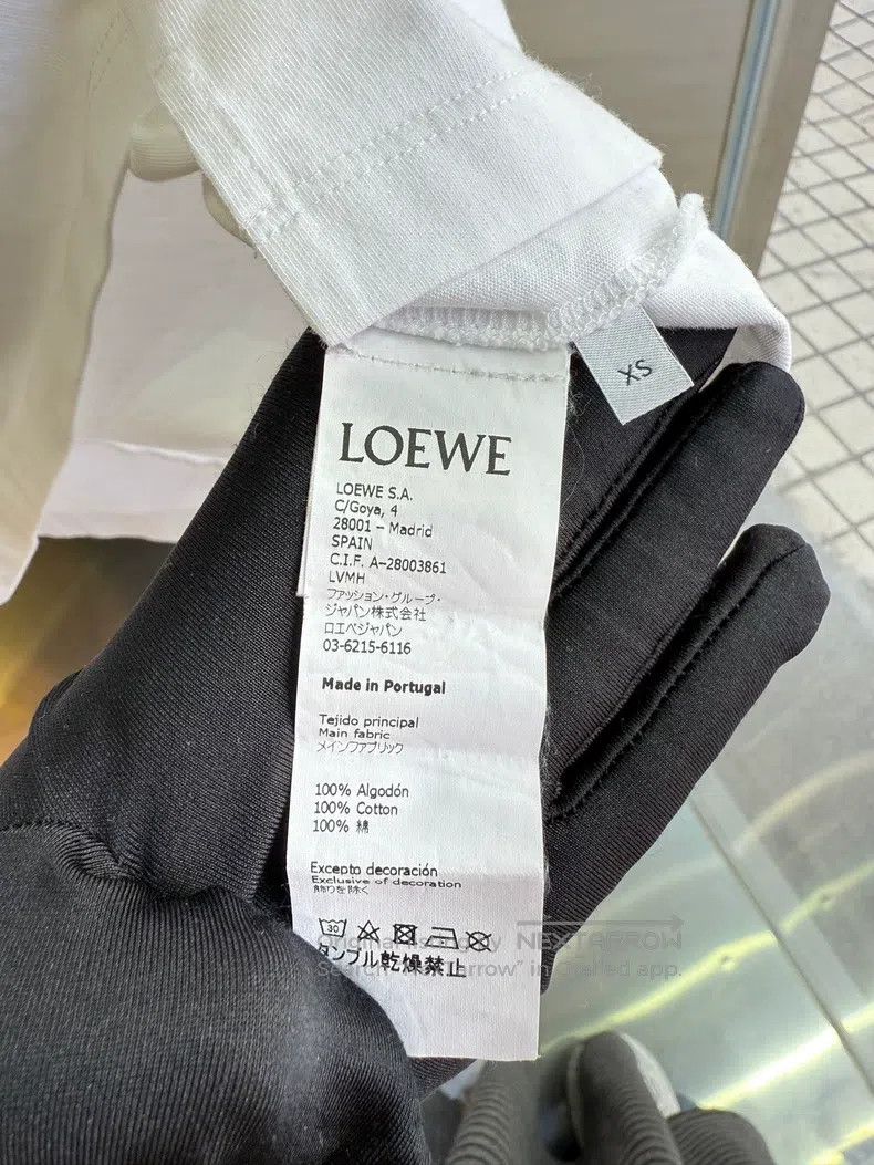 Loewe Loewe White irregular logo embroidered T-shirt, 100% cotto Size XS / US 0-2 / IT 36-38 - 5 Thumbnail