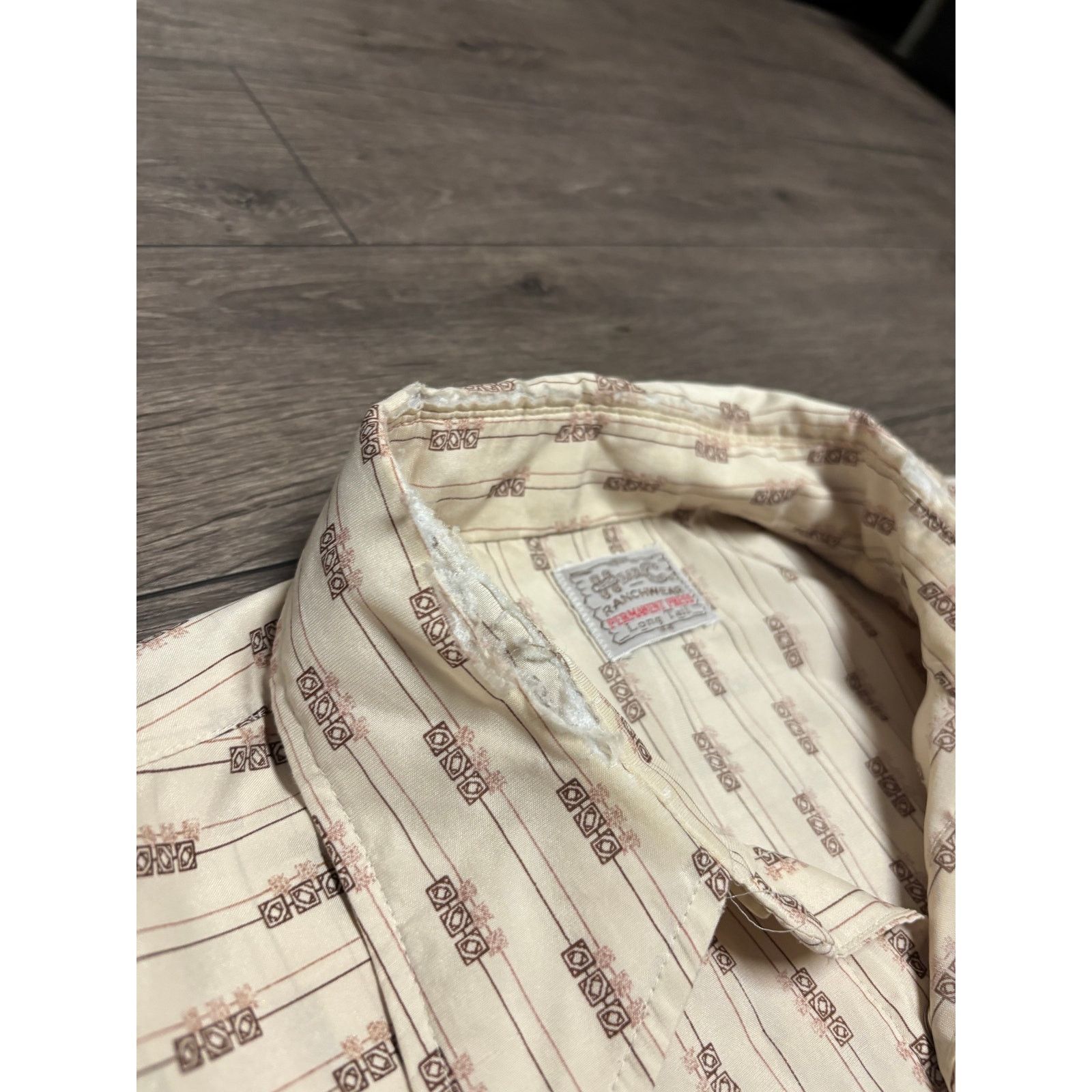 Vintage Vintage H Bar C Western Pearl Button Shirt Sz XL 50s Tan Size US XL / EU 56 / 4 - 3 Thumbnail