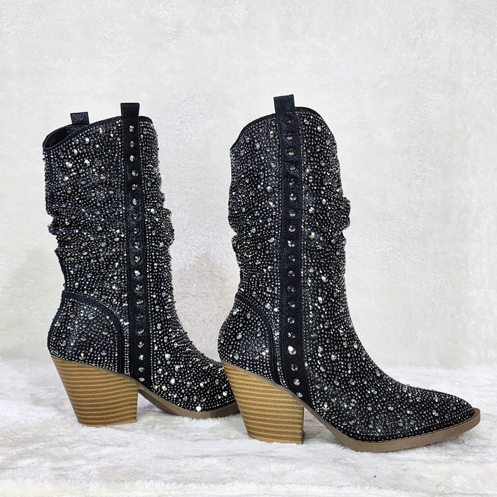 Other Angel Riders Rhinestones Country Glam Western Cowgirl Slouch Size US 7 / IT 37 - 3 Thumbnail