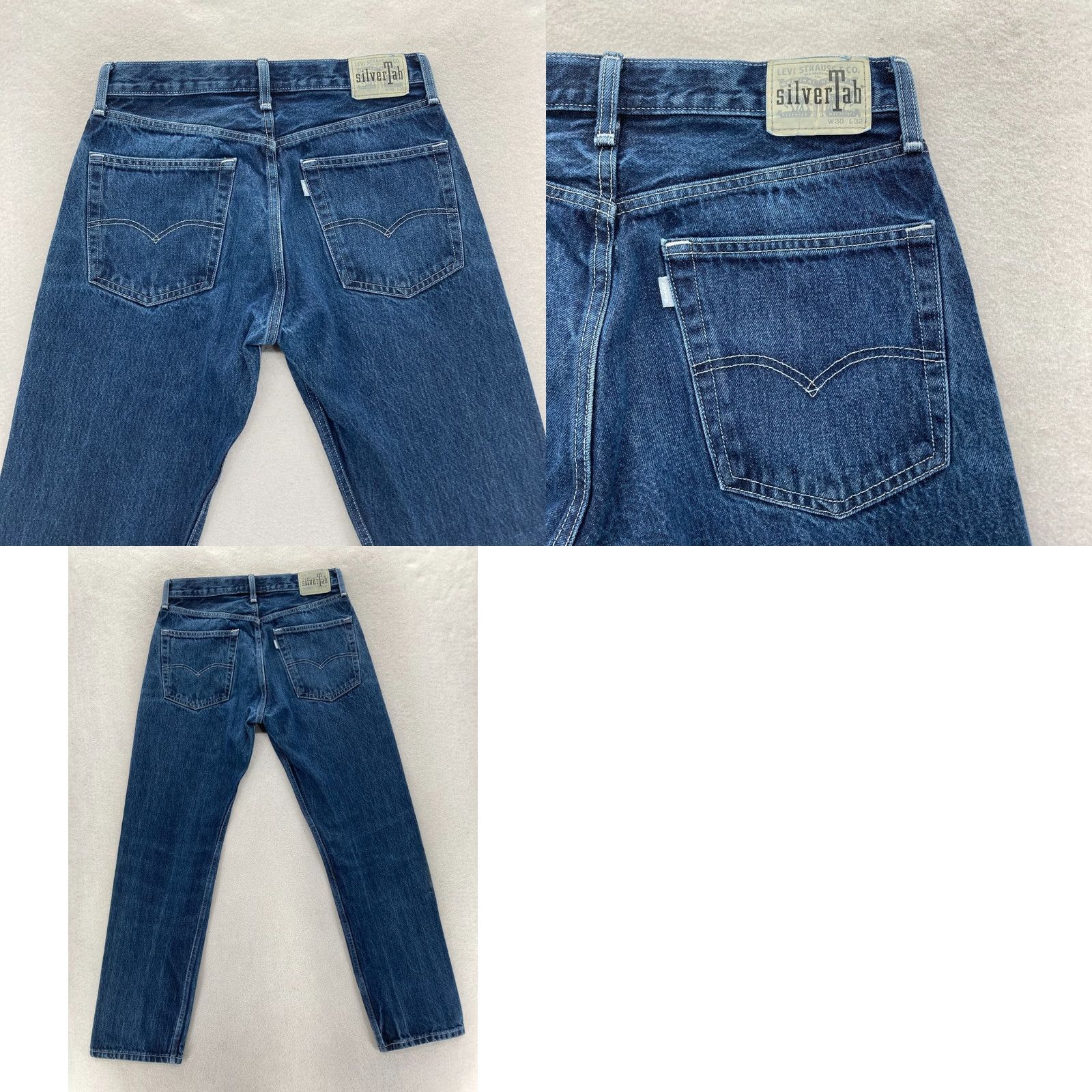 Levi's Levi's SilverTab Straight Leg Jeans Mens 30x32 Dark Wash Blue Denim Retro Y2K Jeans Size US 30 / EU 46 - 9 Thumbnail