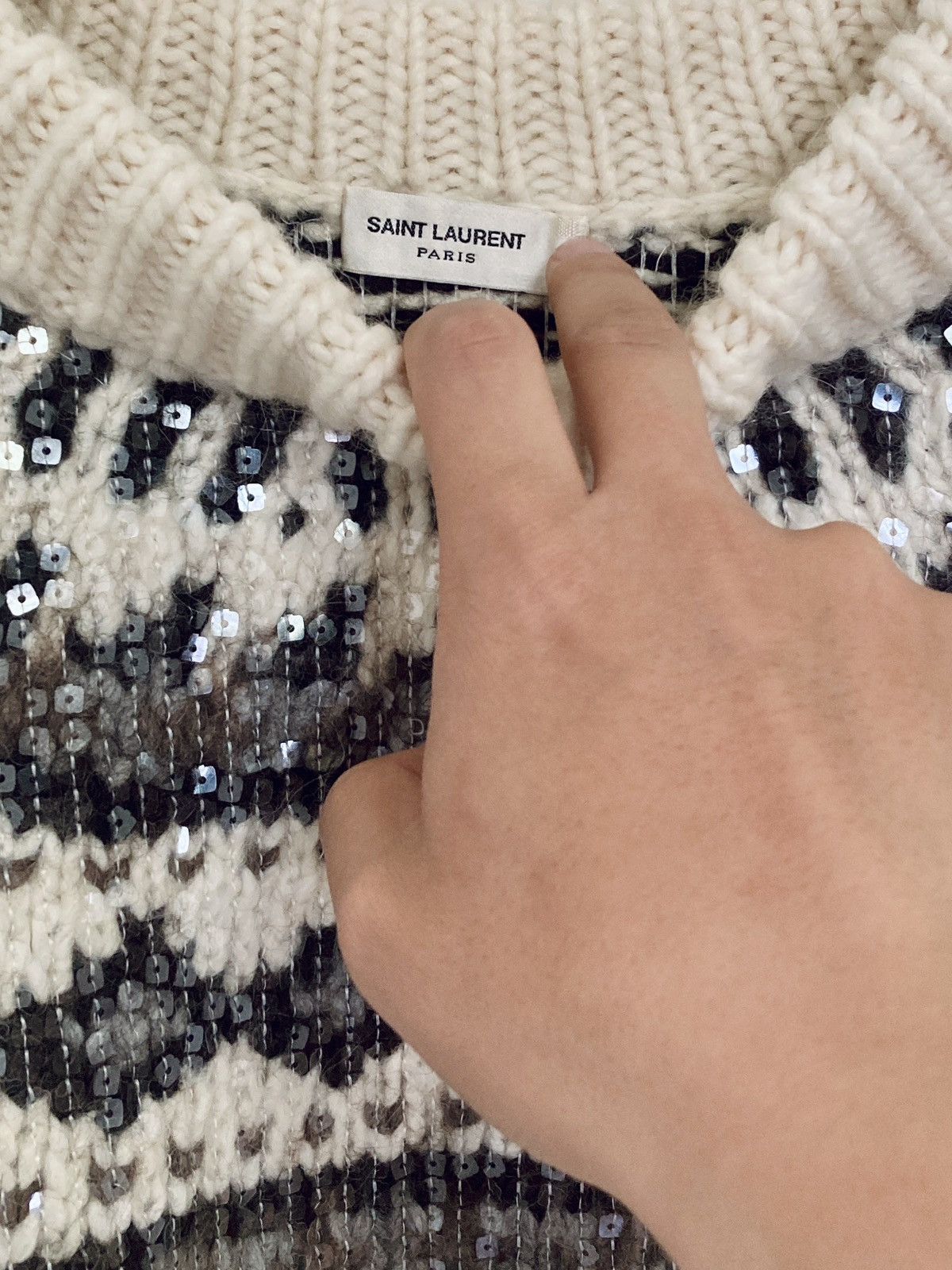 Saint Laurent Paris SAINT LAURENT PARIS BY HEDI SLIMANE 13FW/AW SEQUIN SWEATER Size US S / EU 44-46 / 1 - 4 Thumbnail