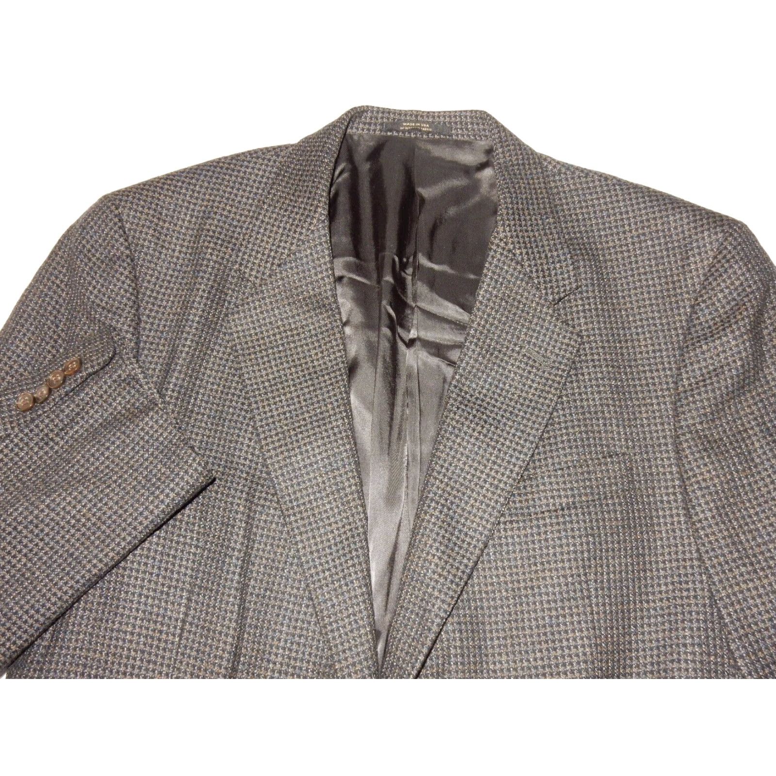 Hart Schaffner Marx VINTAGE Hart Schaffner Marx Mens Blazer Sport Coat Jacket Size 44S Black Wool Tweed Size 44R - 2 Thumbnail