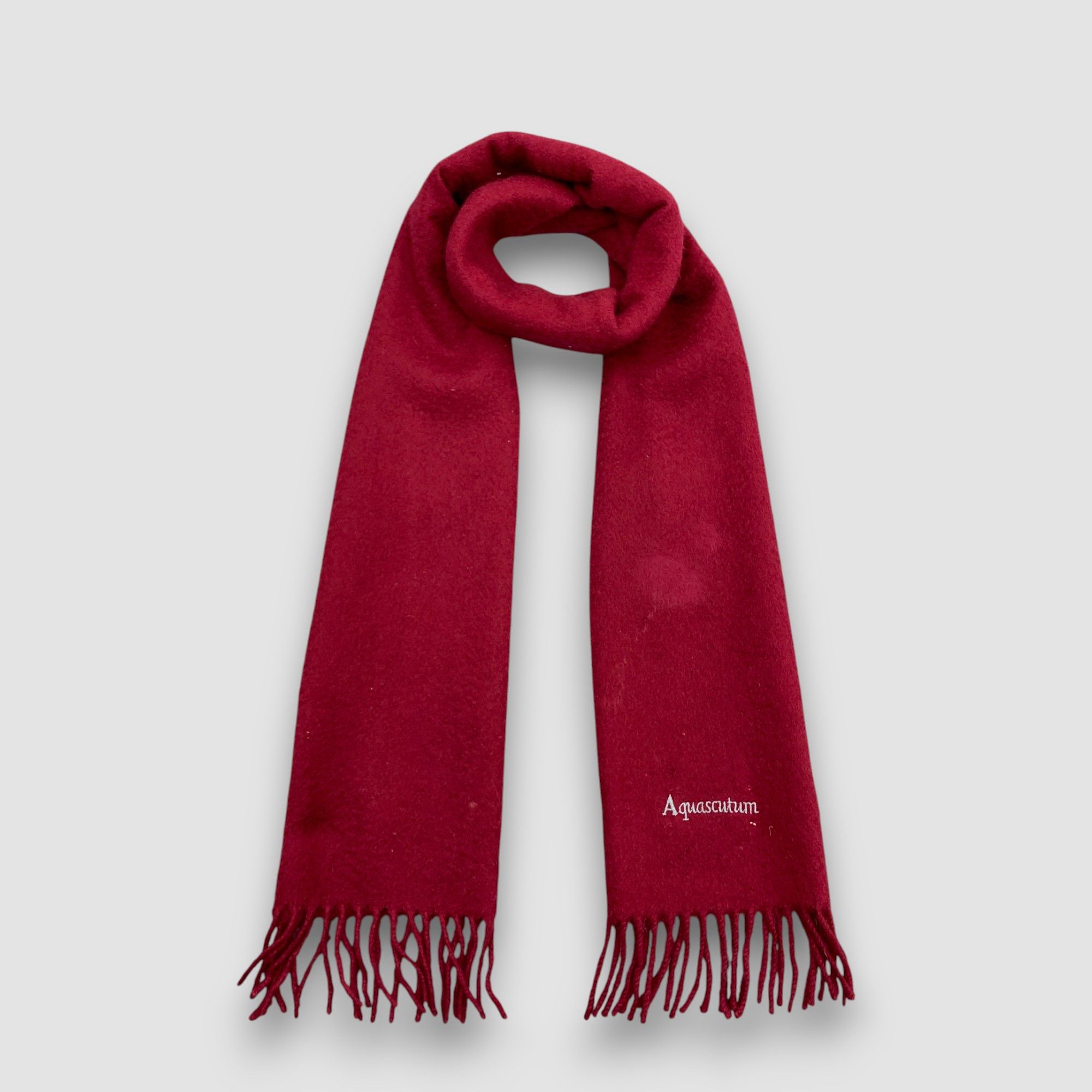 Aquascutum Vintage Aquascutum Scarf Muffler Wool Winter Fringe Scarves Size ONE SIZE - 1 Thumbnail