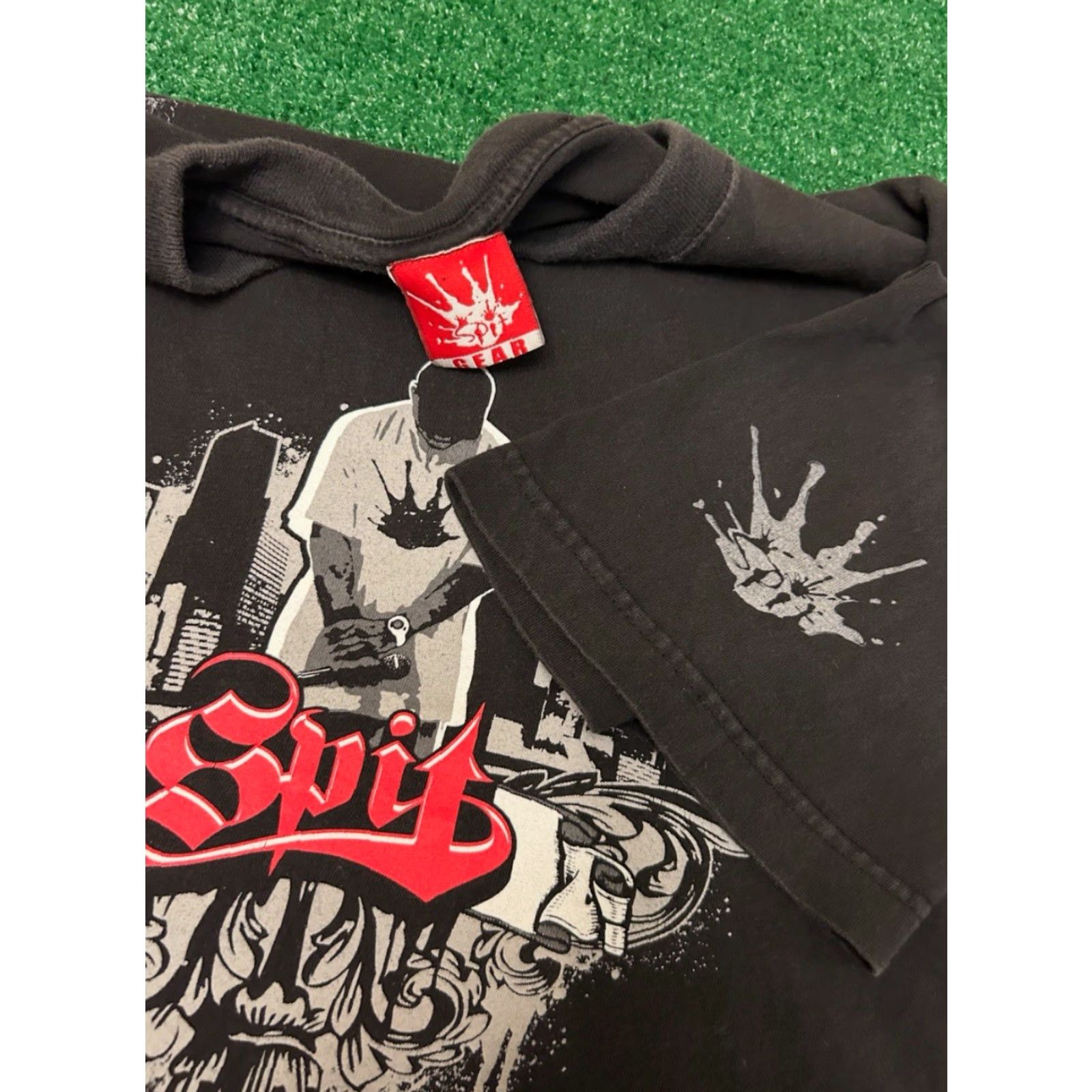 Vintage VINTAGE Spit Gear Hip Hop Shirt XL Mens 90s Y2K VTG Black Short Sleeve Tee Size US XL / EU 56 / 4 - 2 Thumbnail