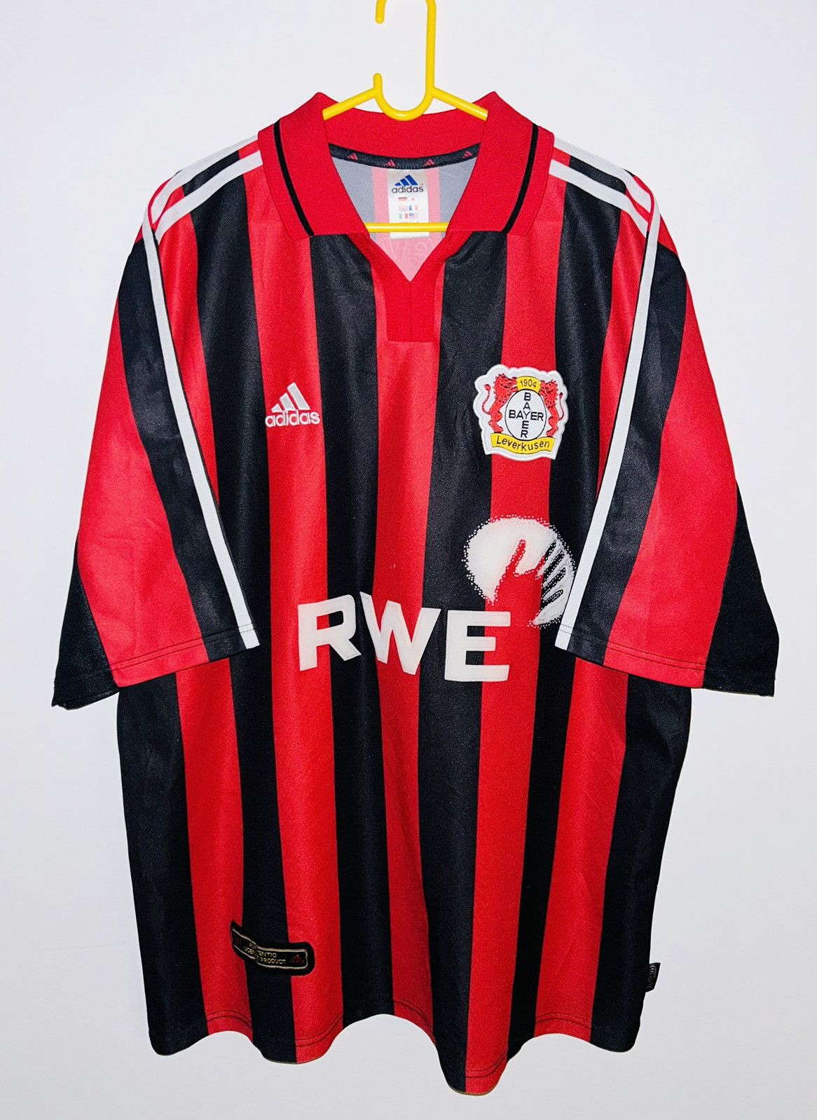 image of Adidas x Soccer Jersey Bayer Leverkusen 2001/02 Home Jersey in Black/Red, Men's (Size XL)