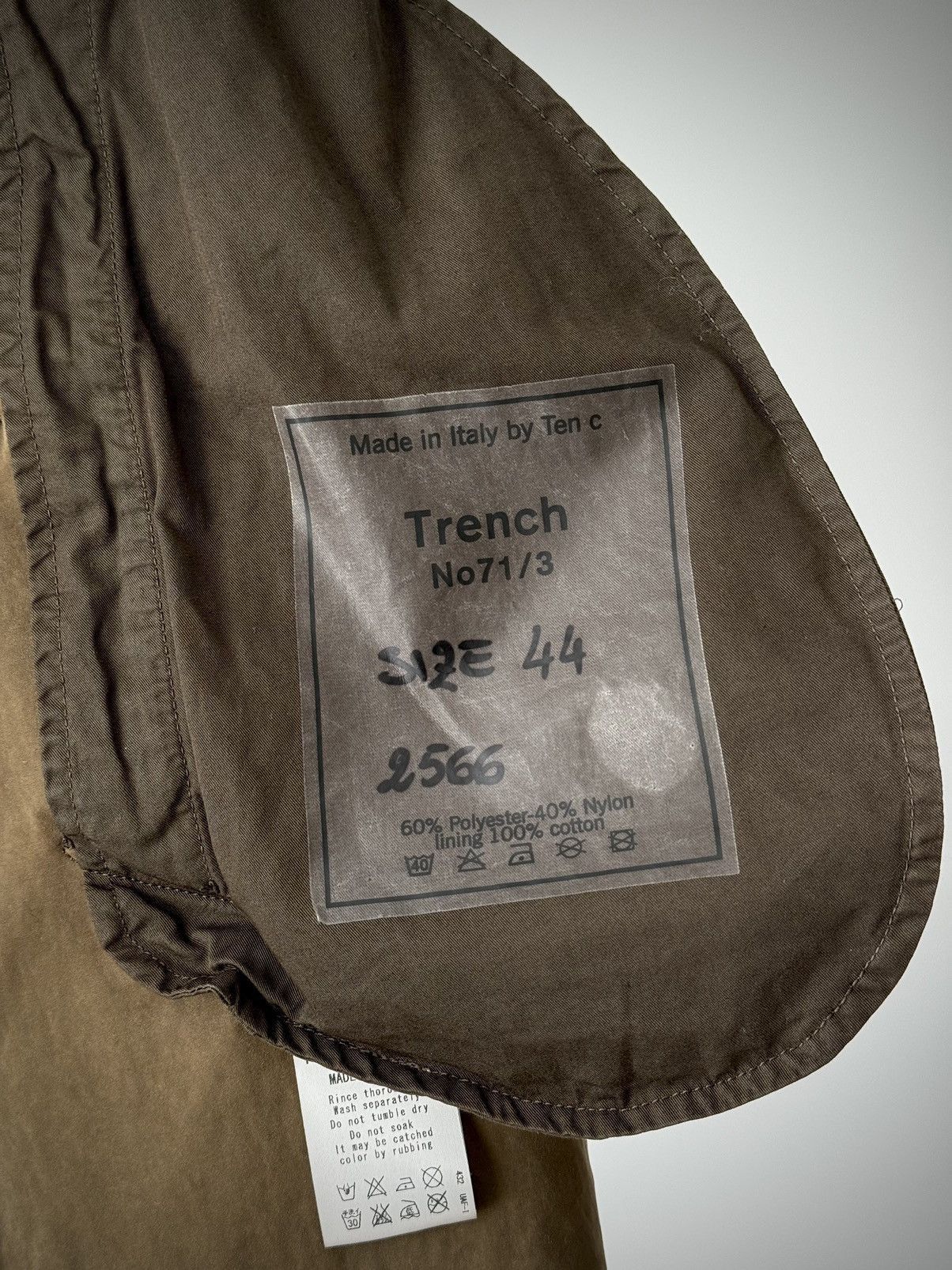 Japanese Brand × Ten C Ten C Double Breasted Belted Khaki Long Trench Coat Size US S / EU 44-46 / 1 - 8 Thumbnail