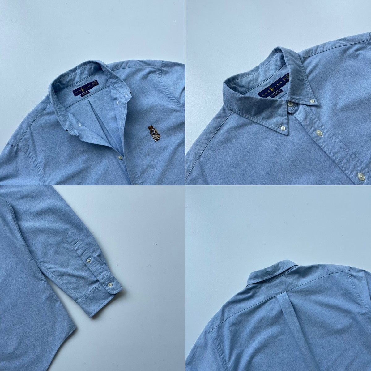 Polo Ralph Lauren × Ralph Lauren Ralph Lauren Bear Logo Oxford Cotton Button Ups Shirt Blue Size US XXL / EU 58 / 5 - 6 Thumbnail