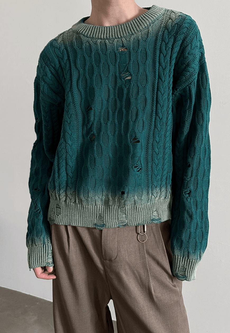 Other Unsix Ombre spray-dyed short knit sweater Size US M / EU 48-50 / 2 - 1 Thumbnail