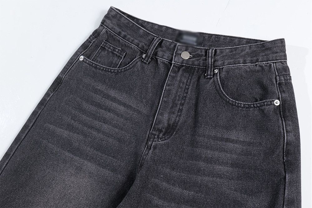 Jean Men's hip-hop trendy wing print casual loose straight jeans Size US 32 / EU 48 - 3 Thumbnail