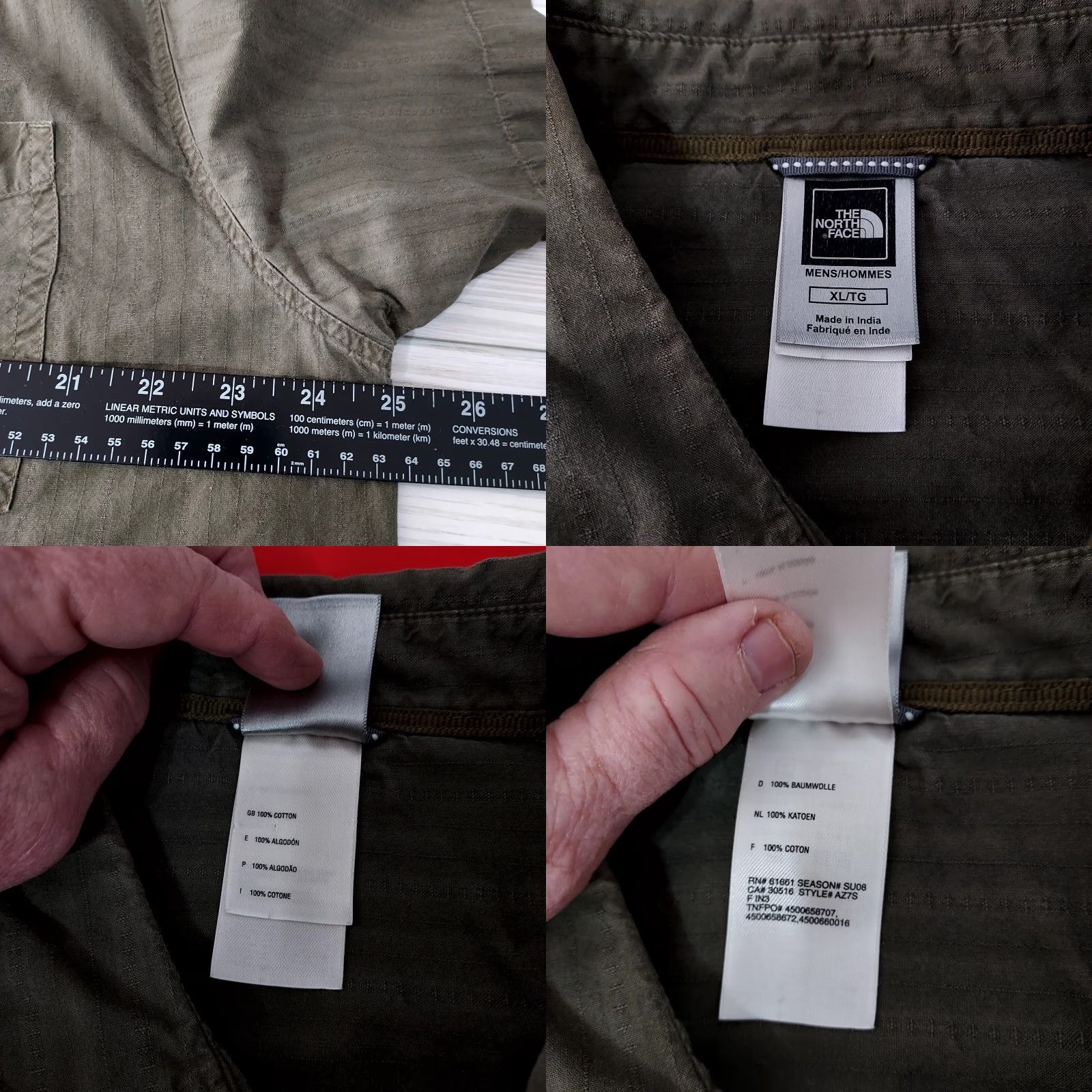 The North Face The North Face Shirt Mens XL Olive Green Outdoors Camping Hiking Short Sleeve Size US XL / EU 56 / 4 - 8 Thumbnail