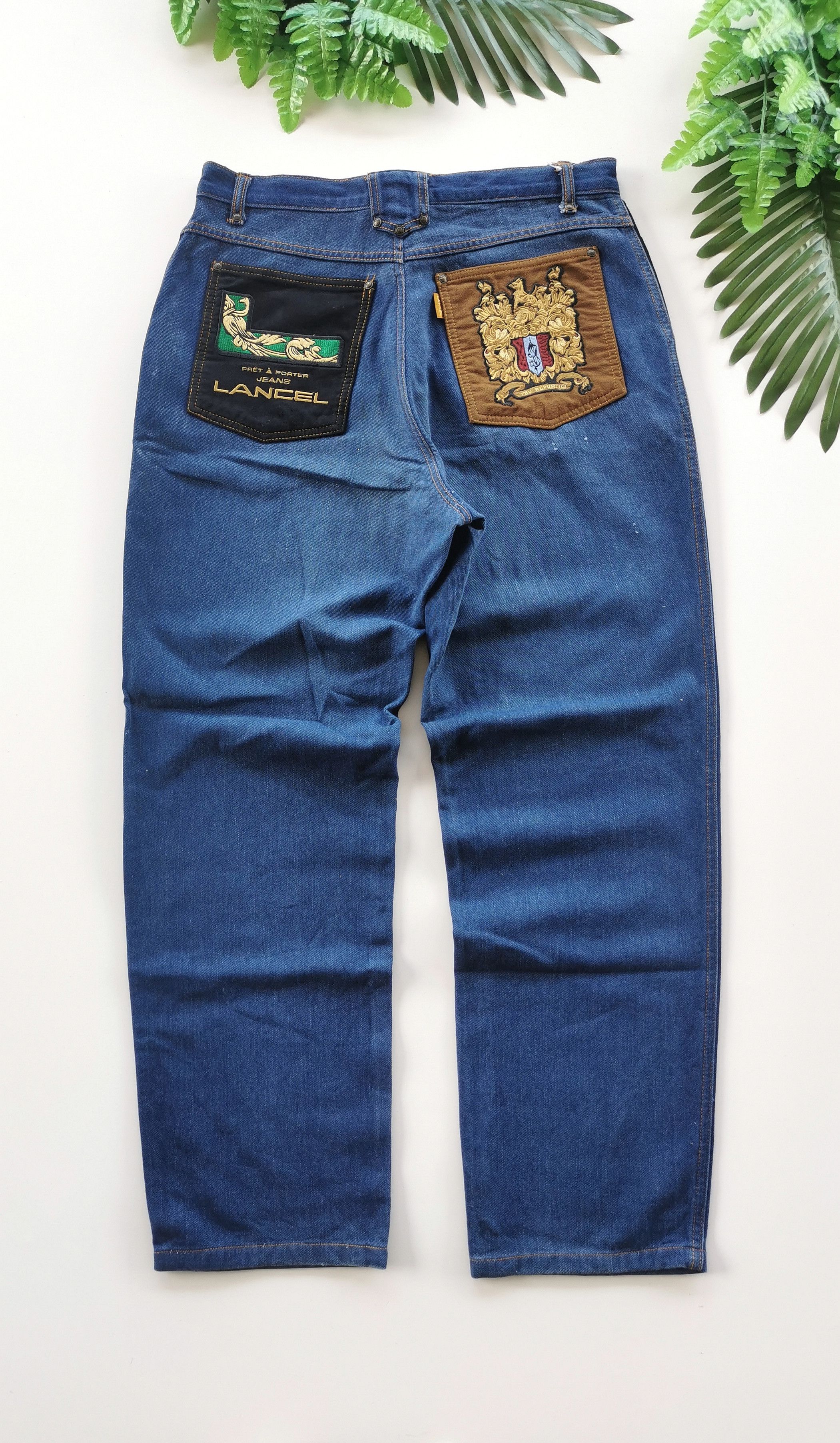 Lancel Vintage Lancel Paris Patches Rayon Denim Jeans Size US 33 - 6 Thumbnail