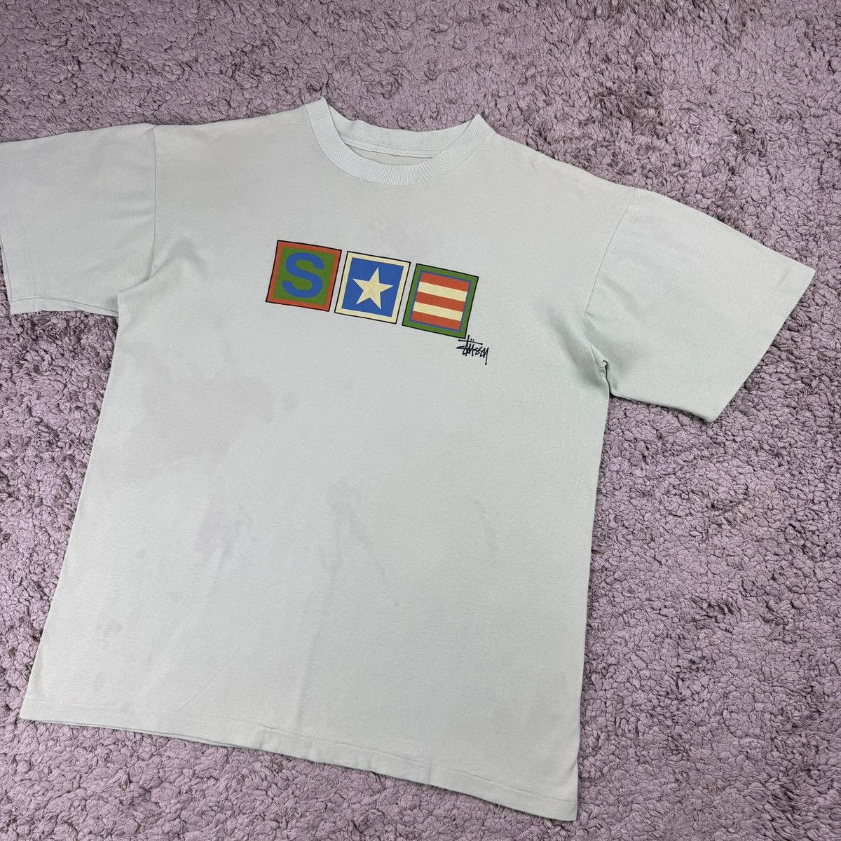 Stussy Vintage 90s Stussy Star Box T-shirt Size US L / EU 52-54 / 3 - 4 Thumbnail