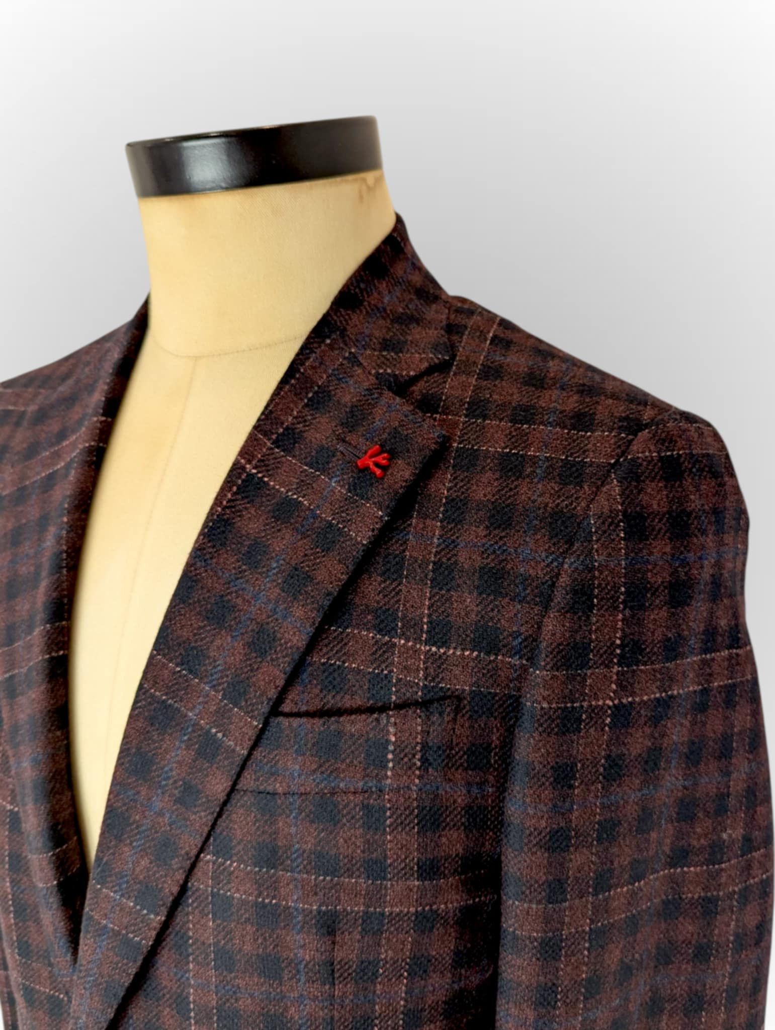 Isaia Isaia Napoli cashmere wool blazer burgundy 48 Size 48R - 5 Thumbnail