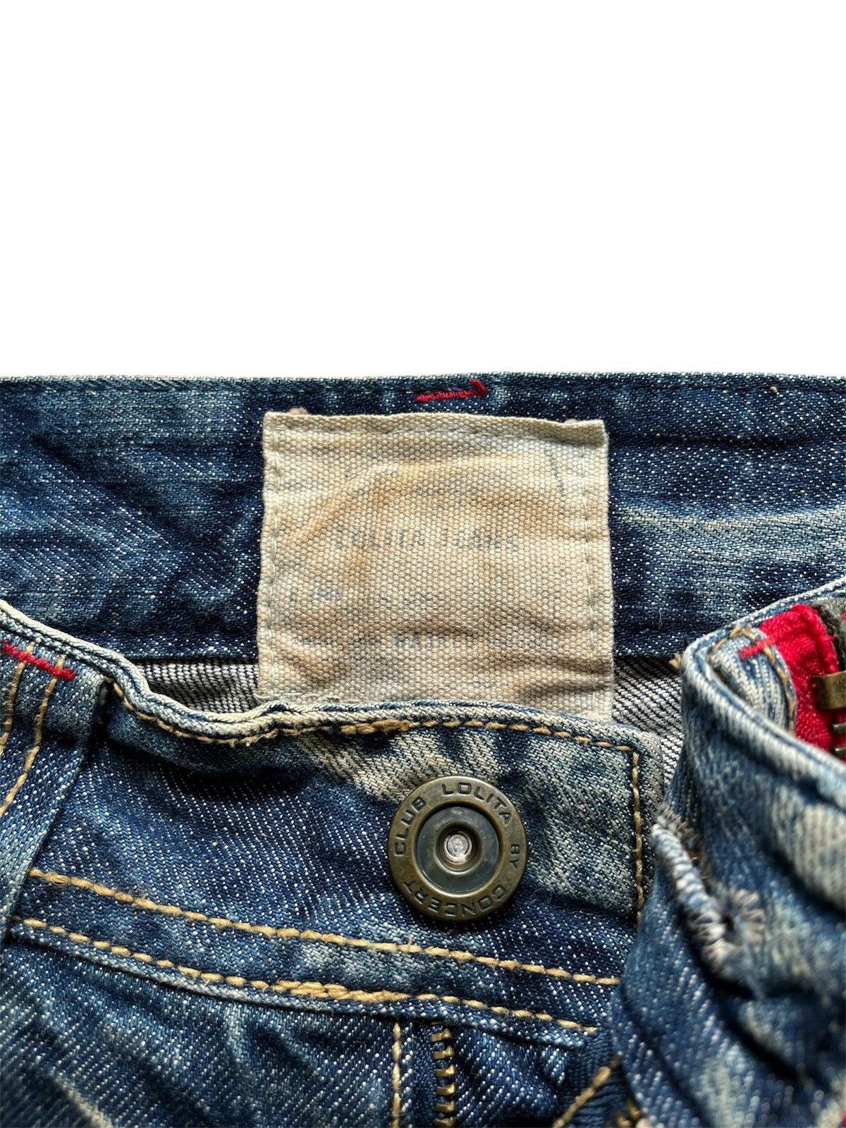 Japanese Brand Lolita Low Rise Distressed Flare Denim Lgb Style Size US 27 - 9 Thumbnail