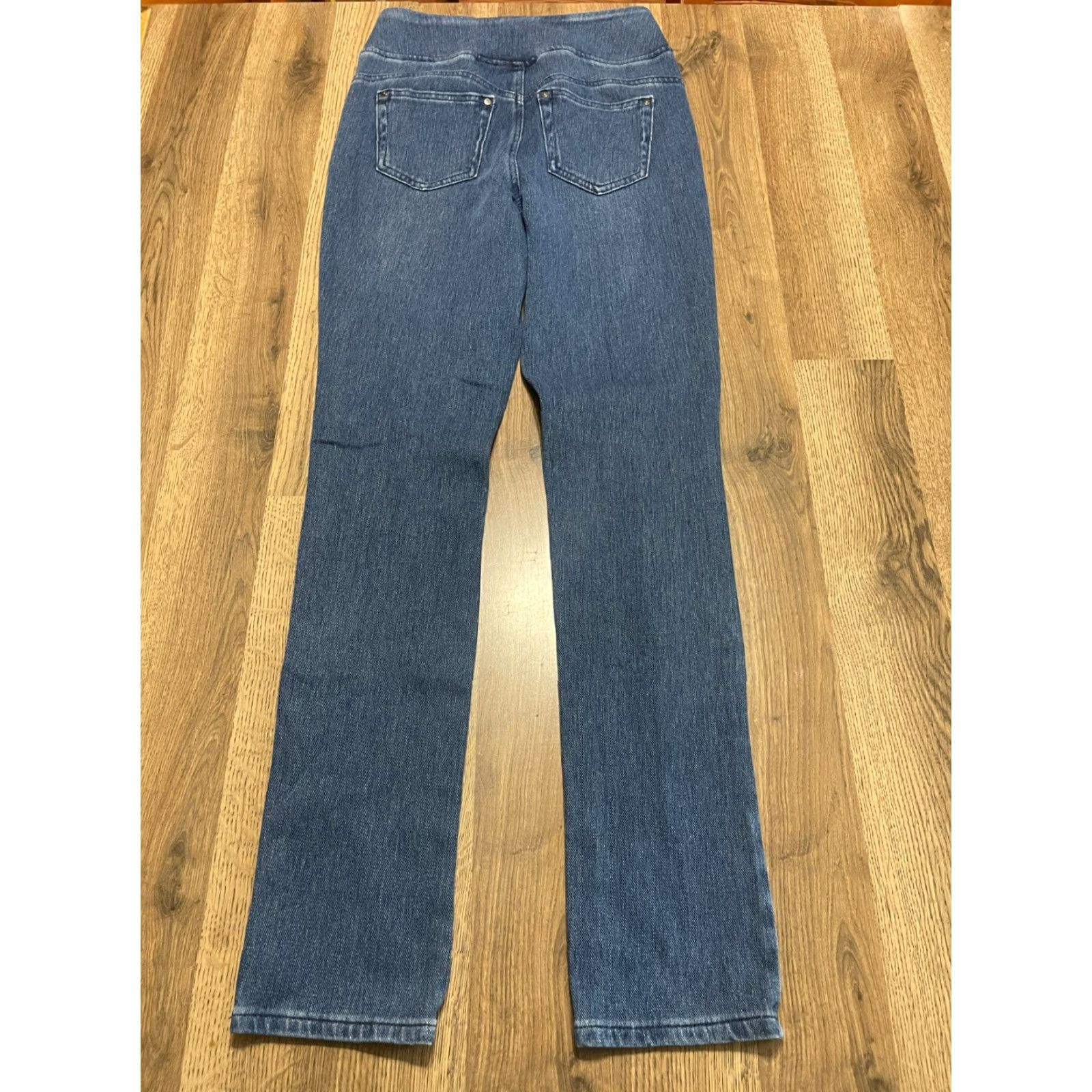Vintage Belle by Kim Gravel Jeans Women's 4 Tall Blue Denim Straight Pull On Size 27" / US 4 / IT 40 - 2 Thumbnail