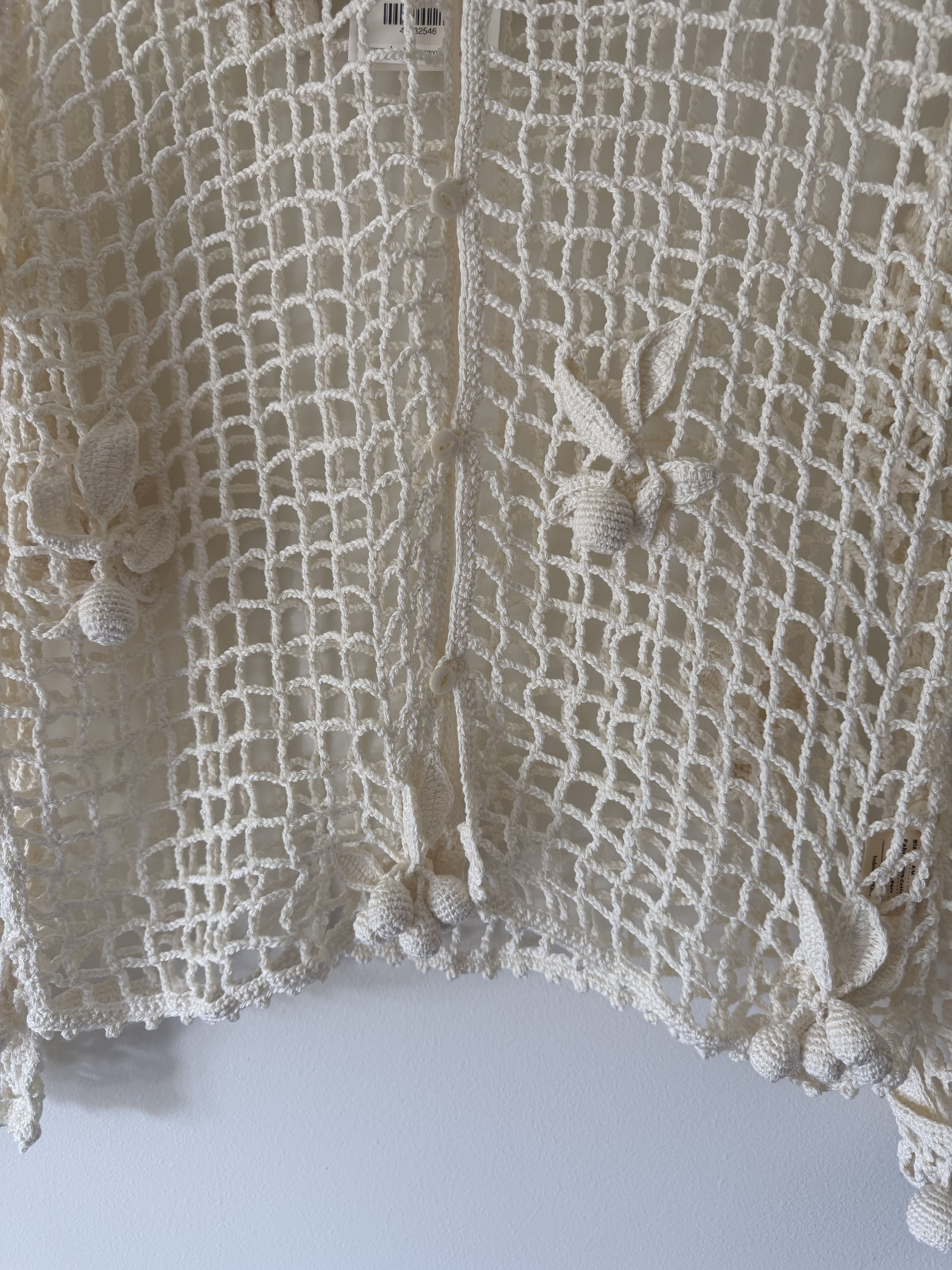 Bode Bode Berry Crochet Overshirt in White Size US S / EU 44-46 / 1 - 3 Thumbnail
