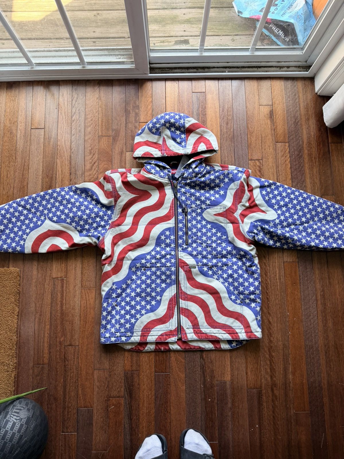 Supreme Supreme Flag Quilted Hooded Work Jacket - Large Size US L / EU 52-54 / 3 - 3 Thumbnail