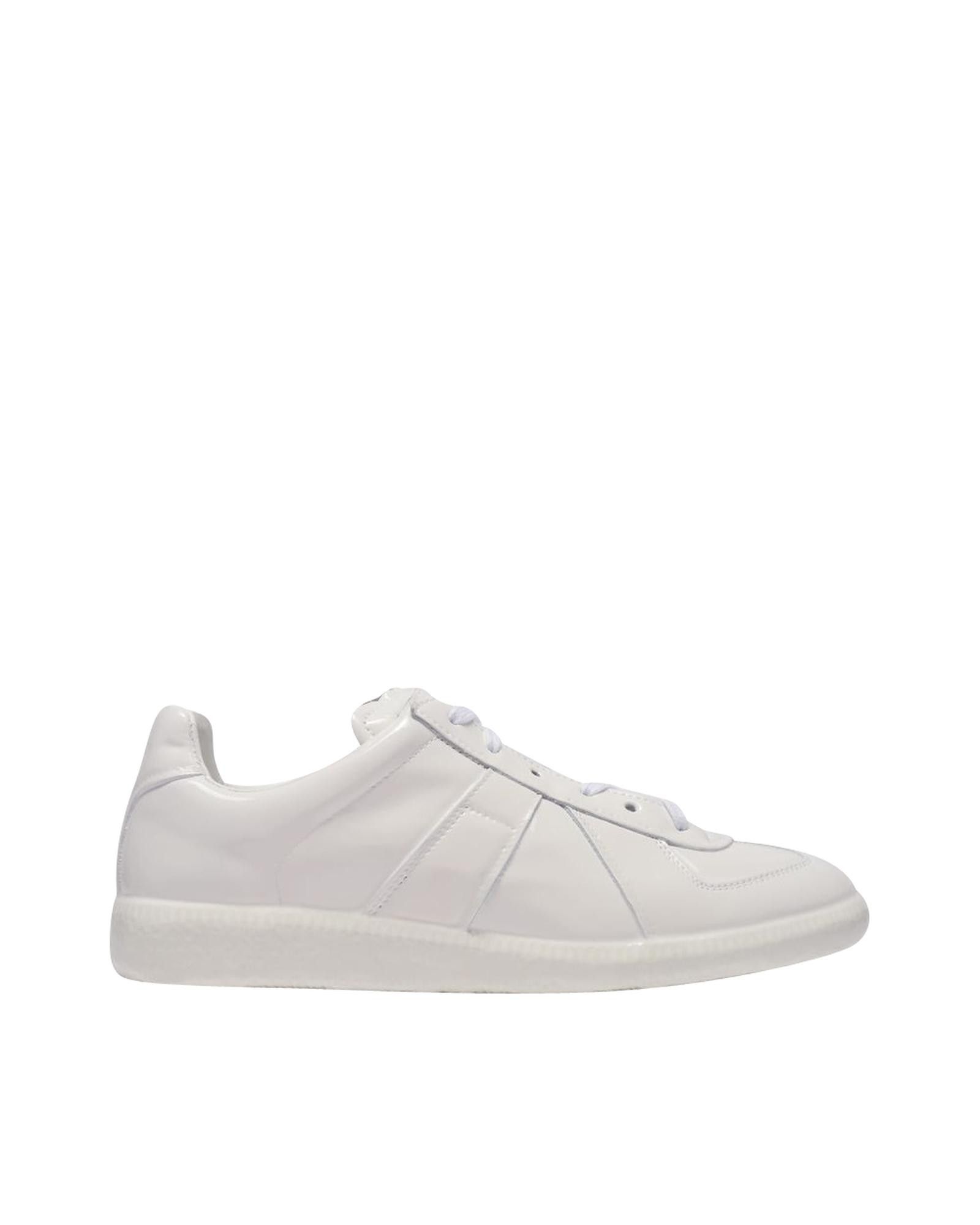 image of Maison Margiela White Leather Replica Sneakers With Top Laces, Women's (Size 6)