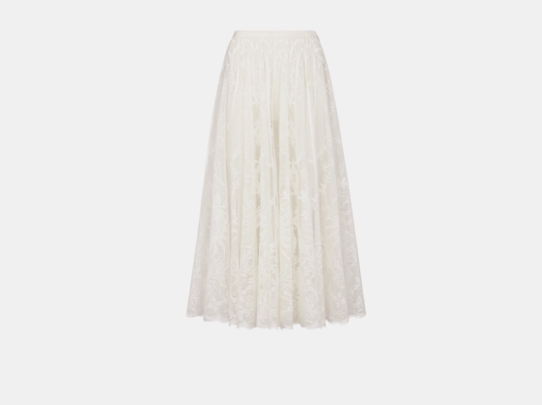 o1w1db10925 441J75 Midi Skirt in White