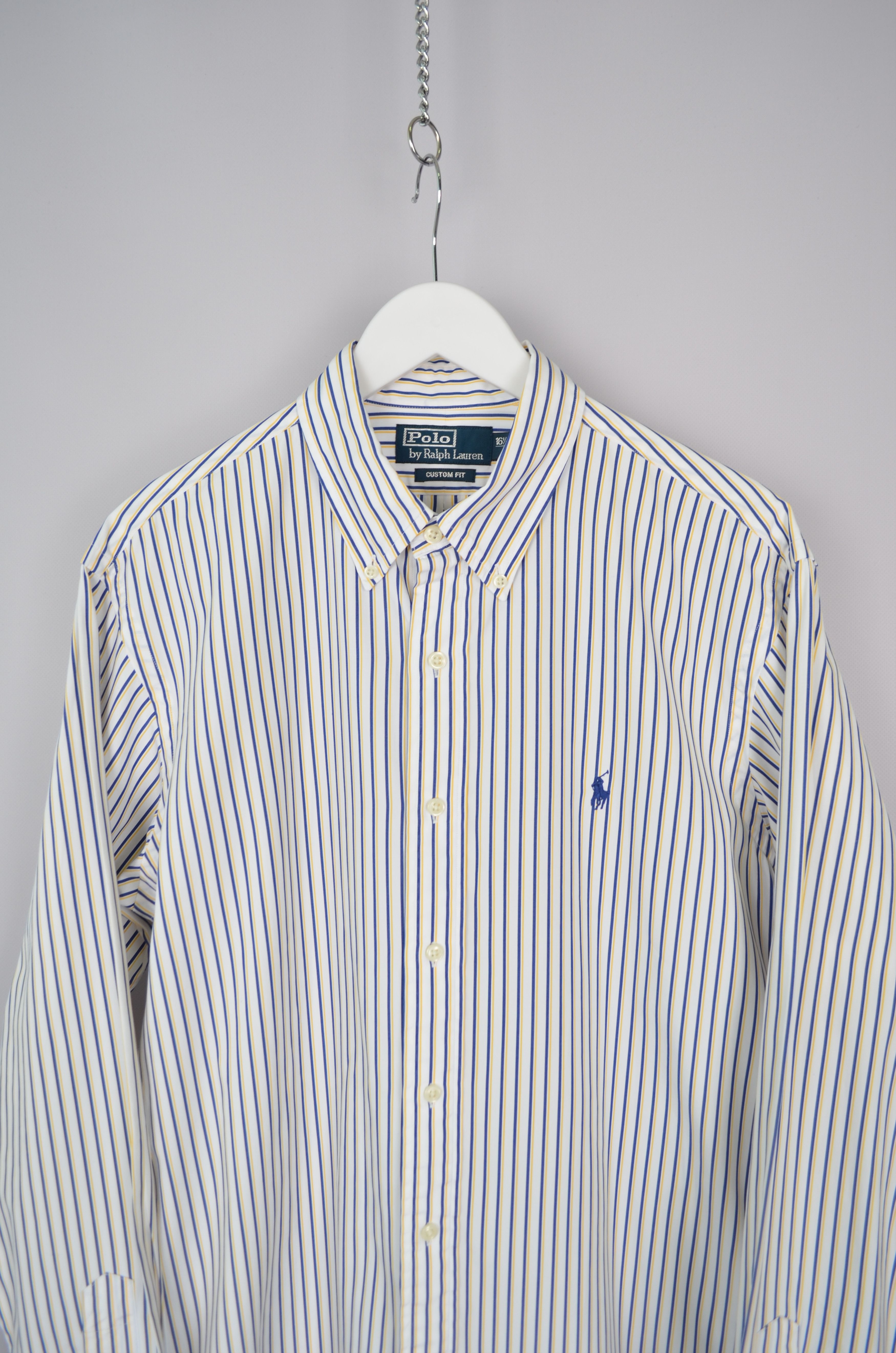Polo Ralph Lauren Polo Ralph Lauren Striped White Blue Yellow Shirt Size L Size US L / EU 52-54 / 3 - 2 Thumbnail