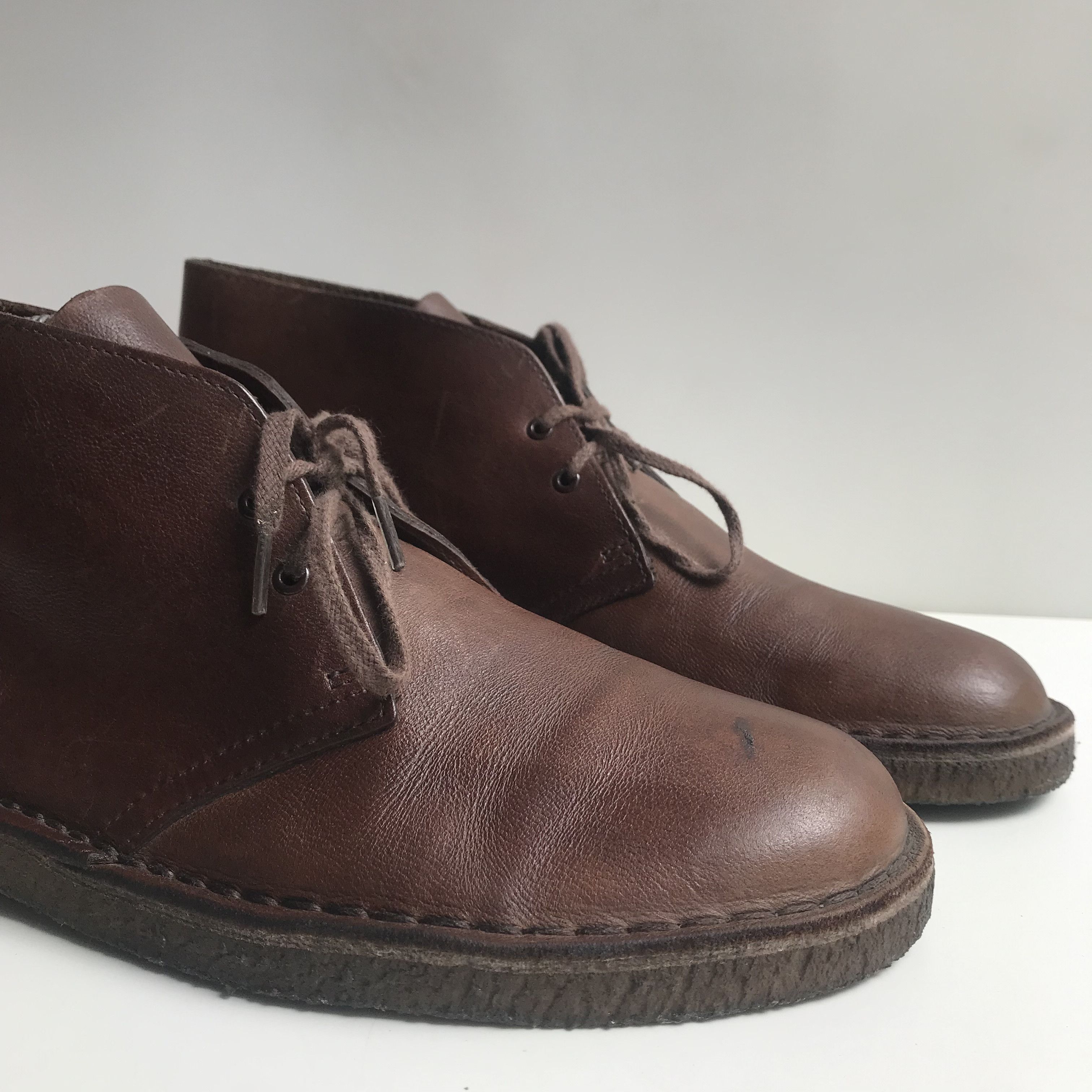 Clarks Vintage Clarks Dessert Boots Leather Brown Crazy Horse Size US 8.5 / EU 41-42 - 15 Thumbnail