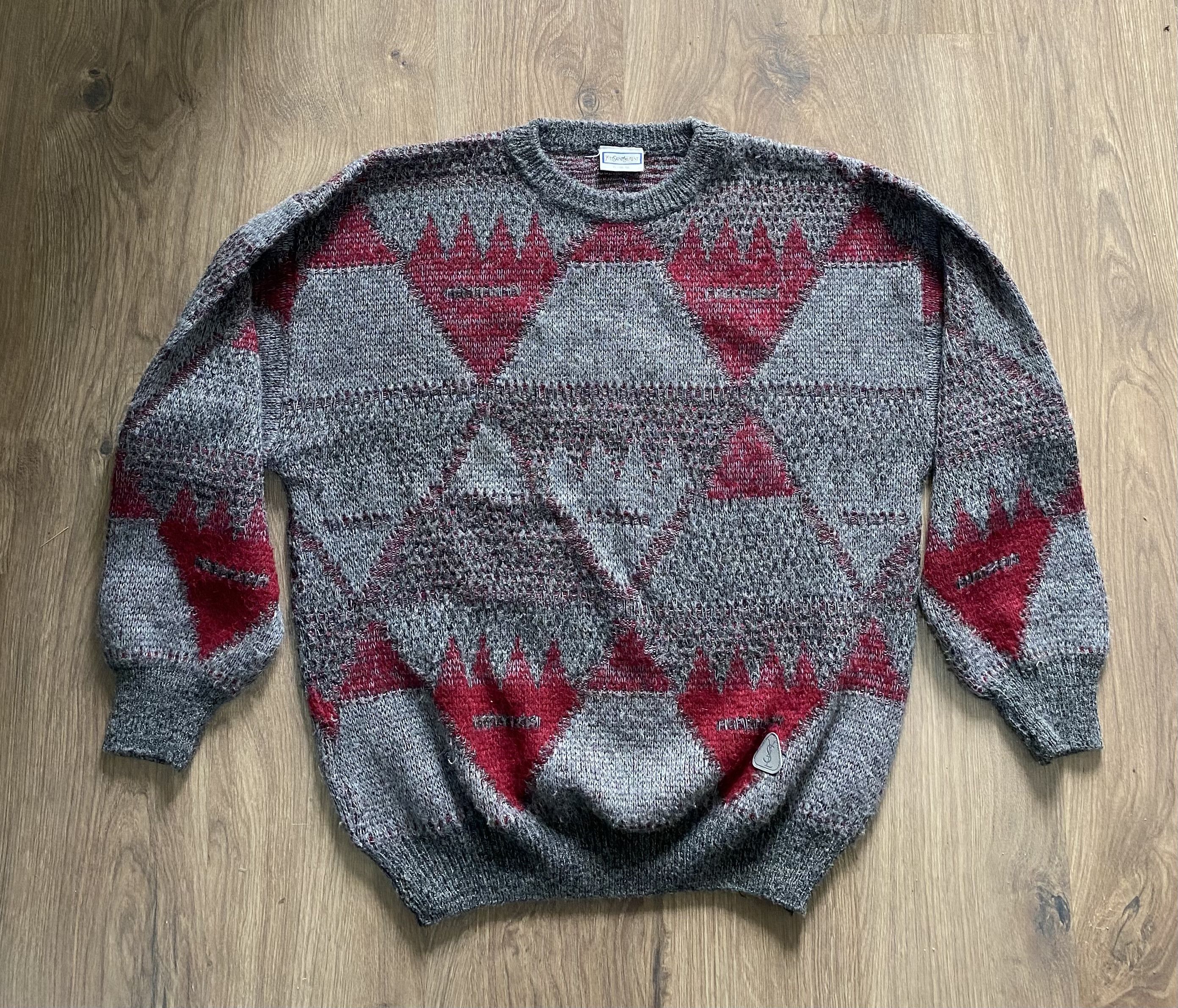 Vintage Yves Saint Laurent abstraction Alpaca wool sweater