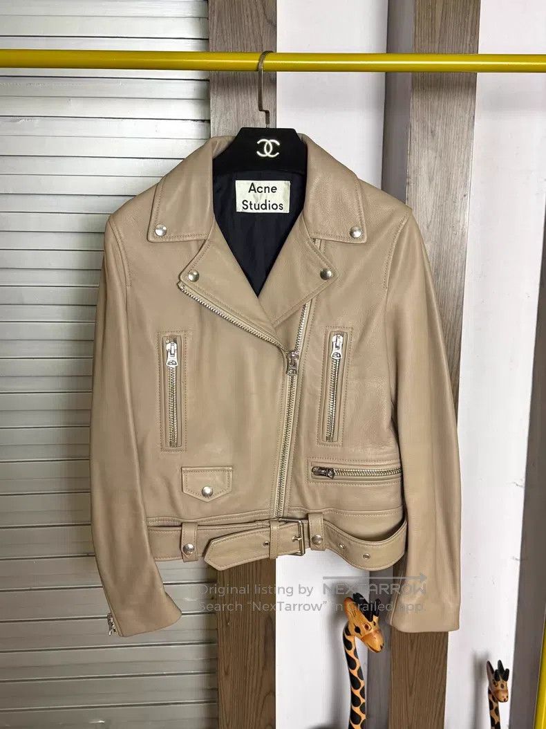 Acne Studios Acne Studios Beige Sheepskin Leather Jacket Size XS / US 0-2 / IT 36-38 - 3 Thumbnail